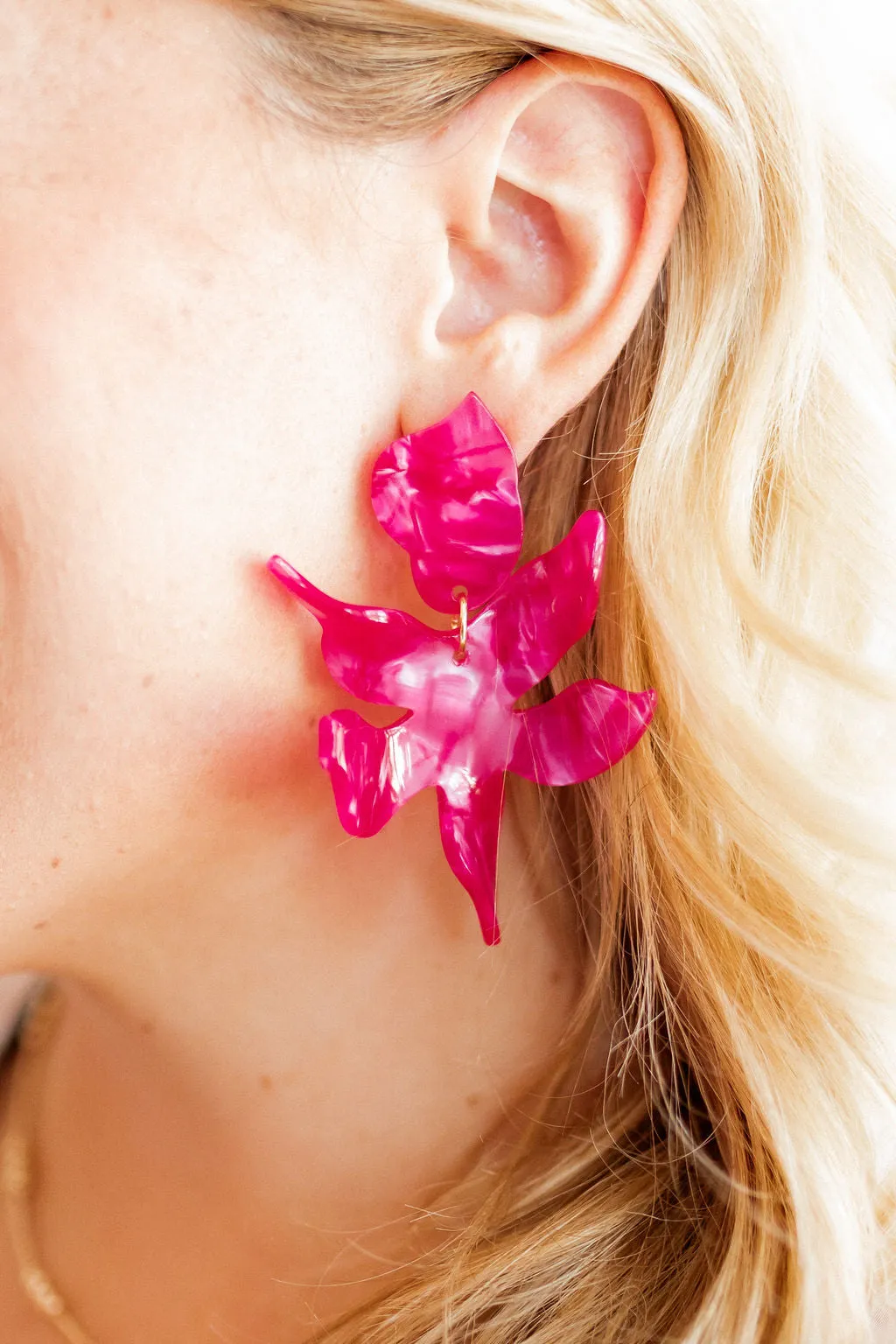Flora Statement Earrings - Pearlized Pink sold by Buddy Love product image thumbnail 2