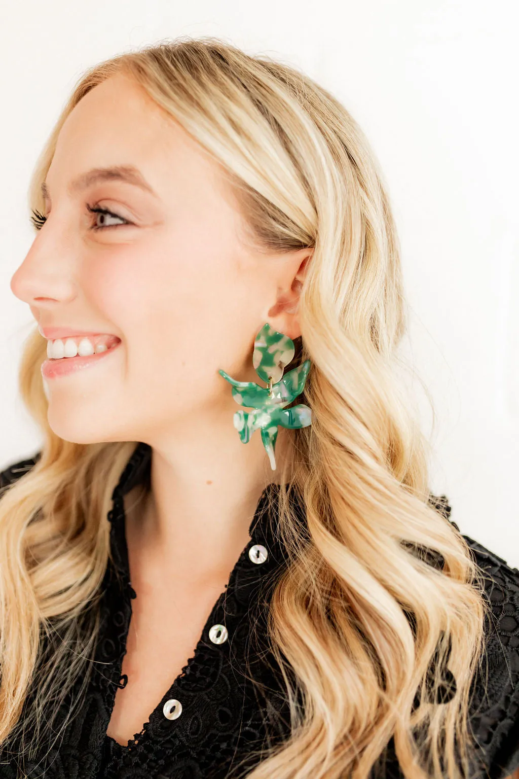 Flora Statement Earrings - Alpine Green sold by Buddy Love product image thumbnail 5