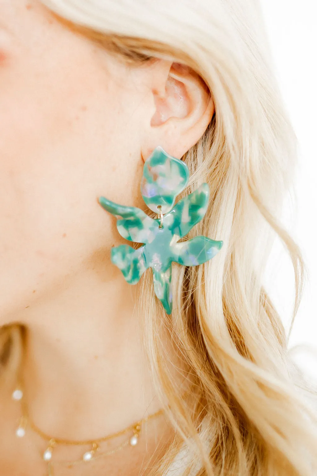 Flora Statement Earrings - Alpine Green sold by Buddy Love product image thumbnail 2