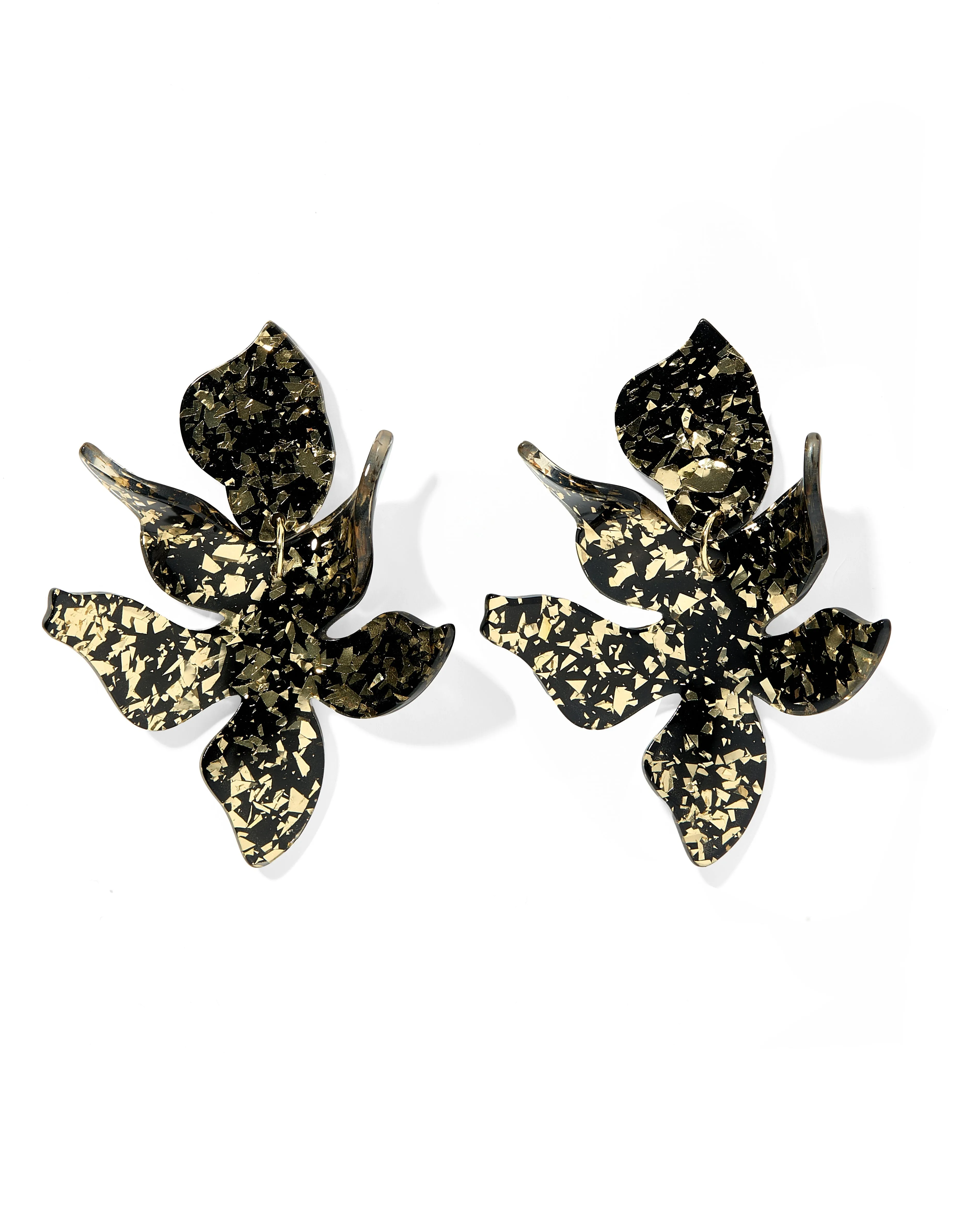 Flora Statement Earrings - NYE Black and Gold sold by Buddy Love