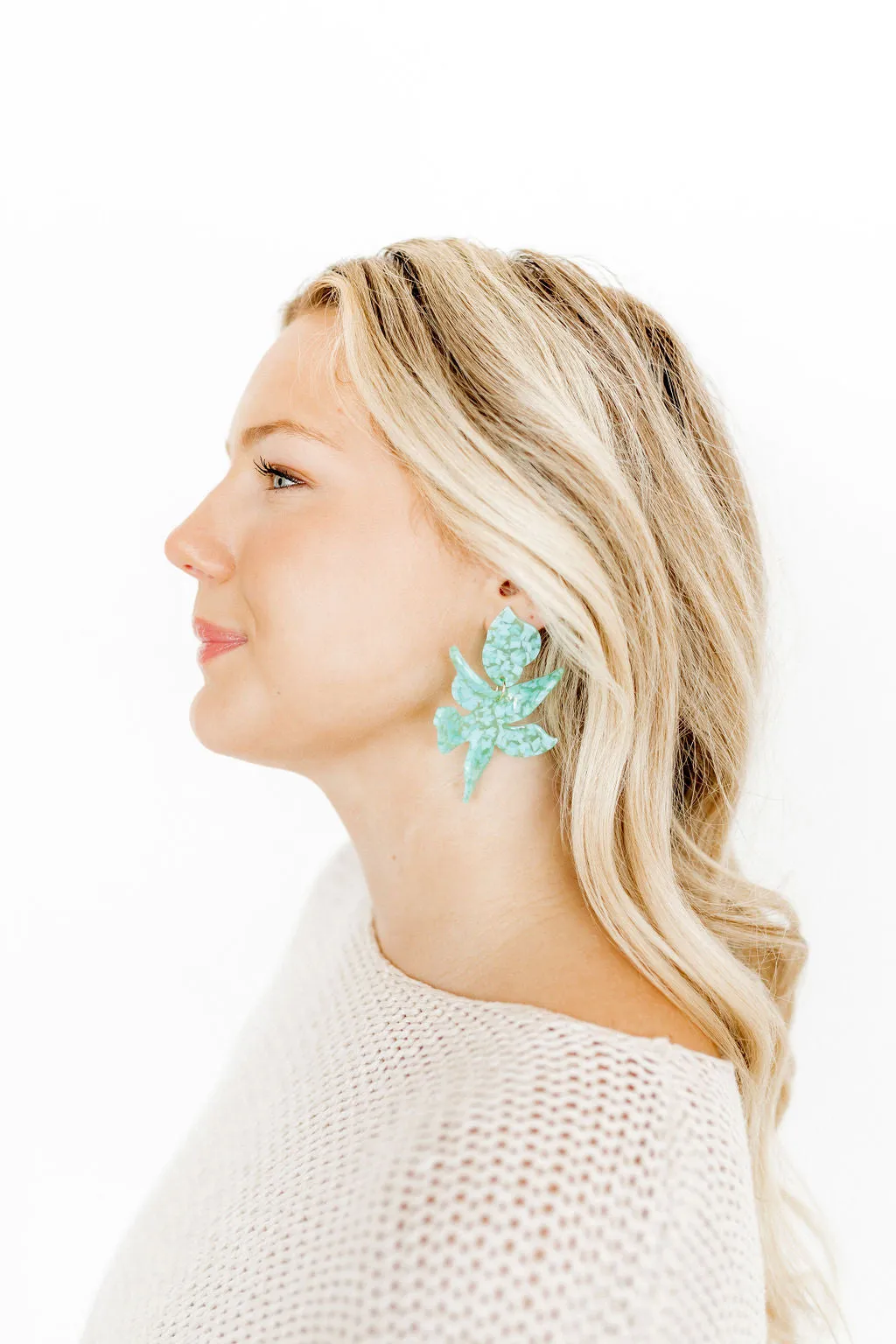 Flora Statement Earrings - Aquamarine sold by Buddy Love product image thumbnail 3