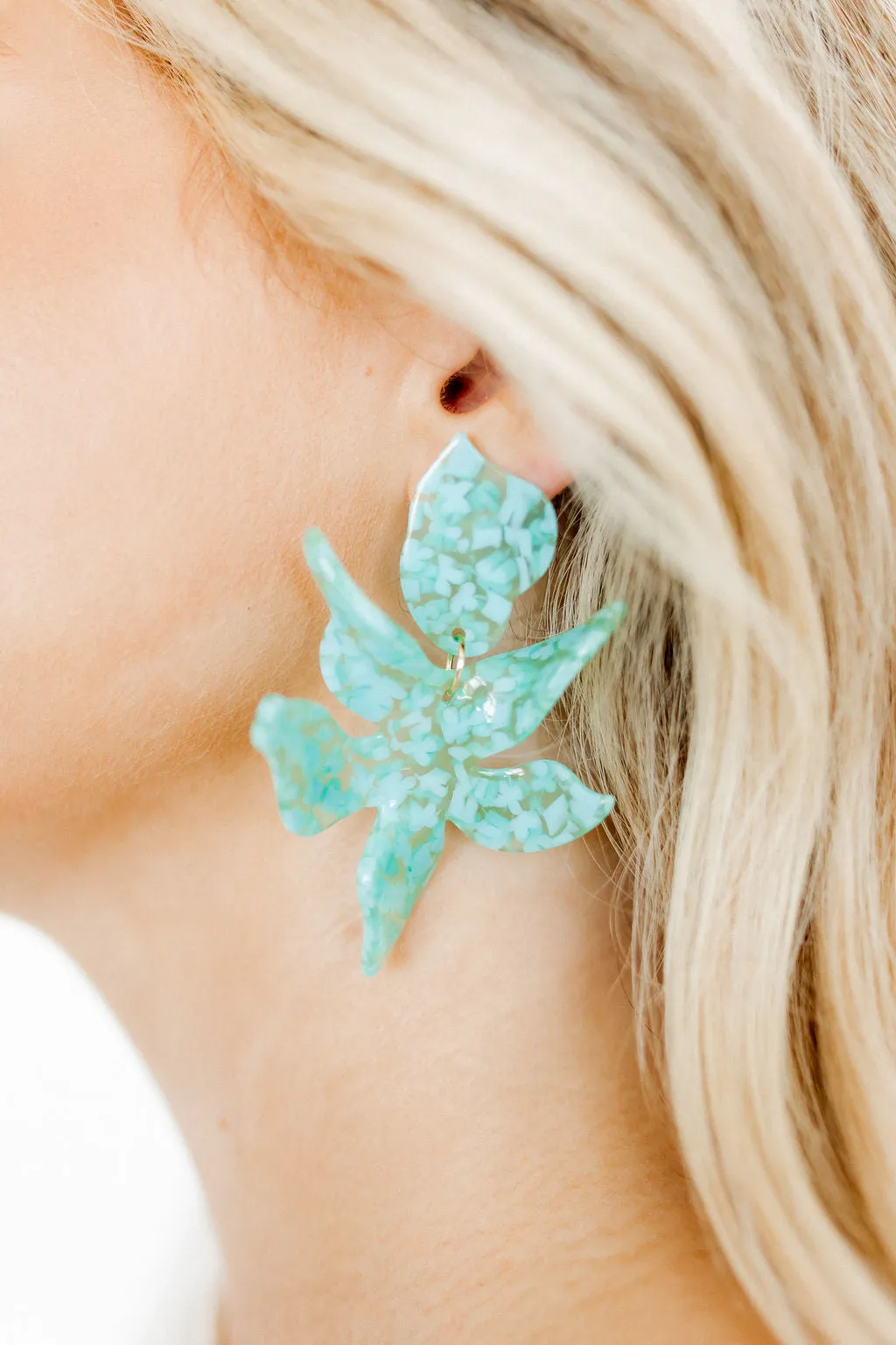 Flora Statement Earrings - Aquamarine sold by Buddy Love product image thumbnail 2