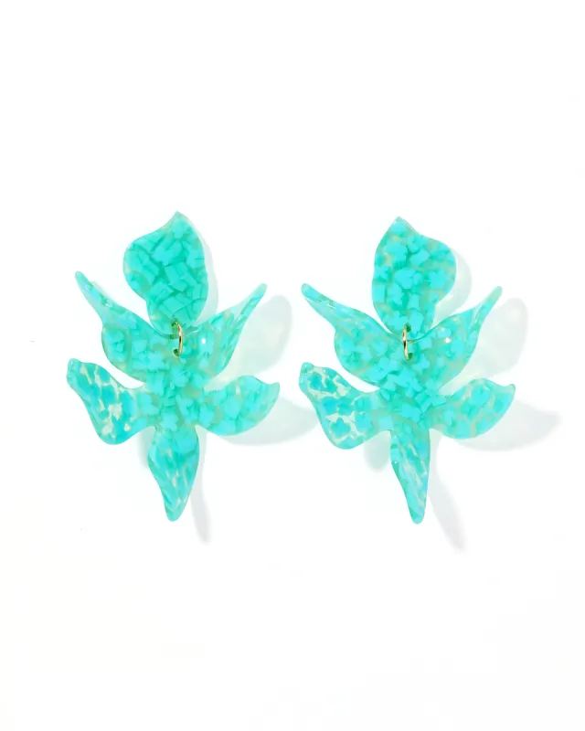 Flora Statement Earrings - Aquamarine sold by Buddy Love