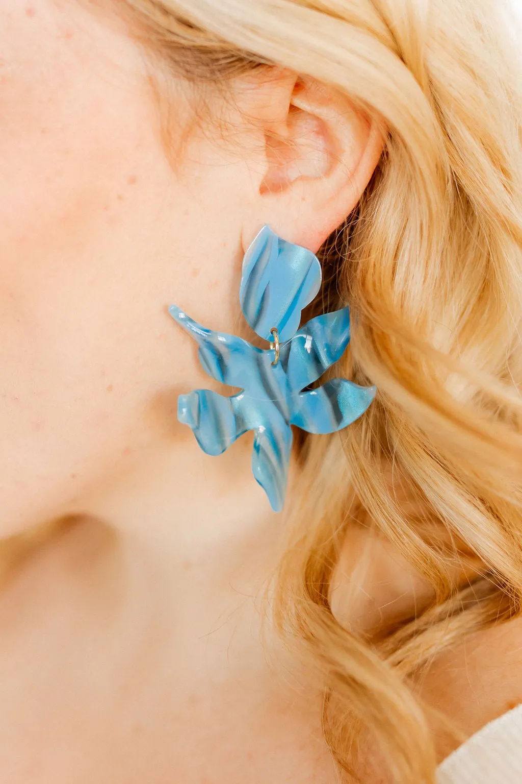 Flora Statement Earrings - Blue Iris sold by Buddy Love product image thumbnail 2