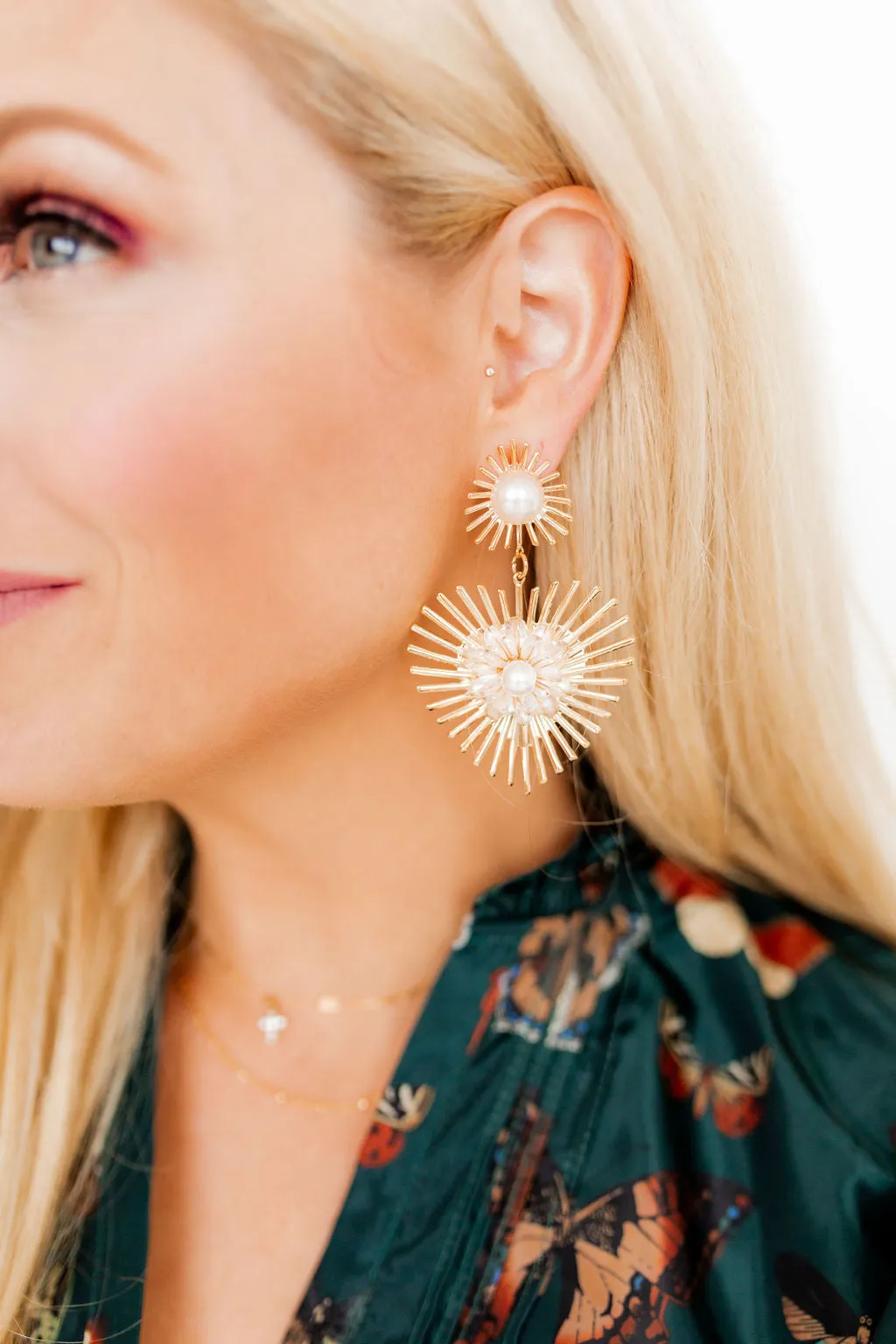 Fiona Pearl Heart Statement Earrings sold by Buddy Love product image thumbnail 4