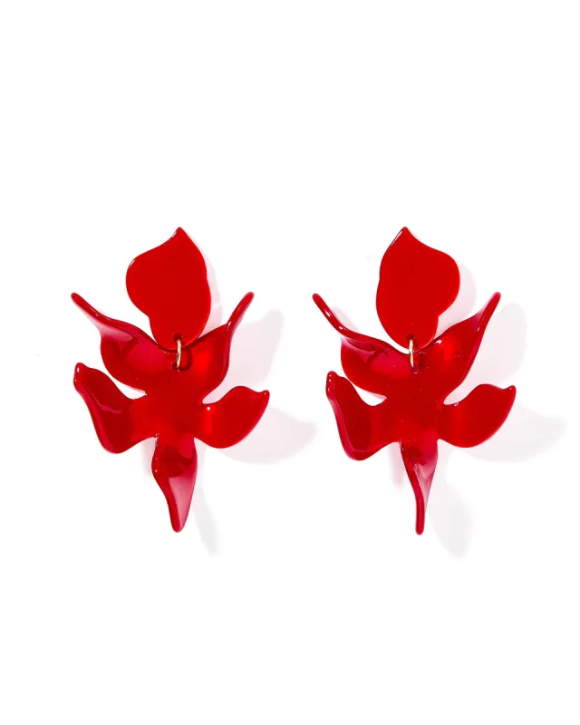 Flora Statement Earrings - Crimson sold by Buddy Love
