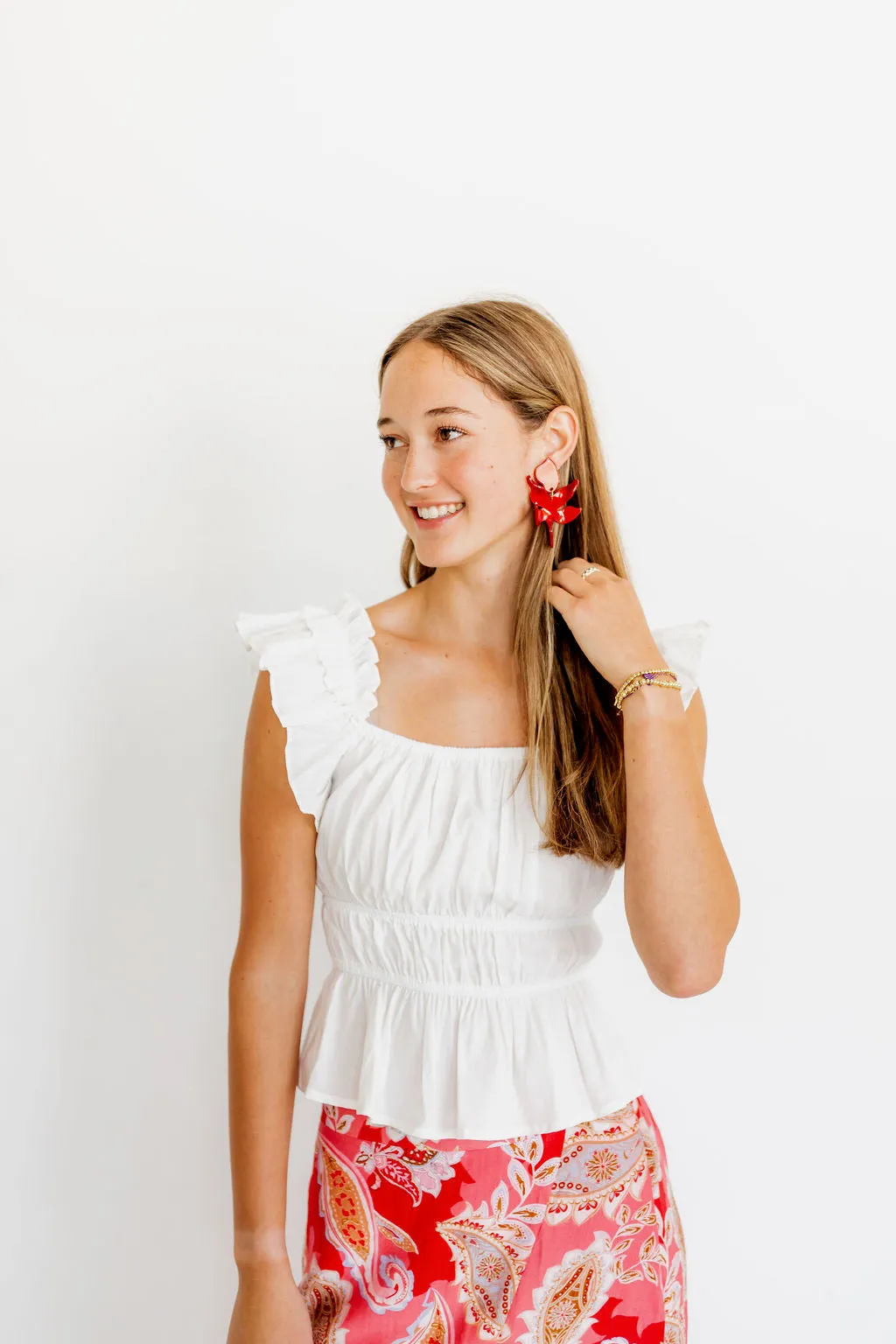 Flora Statement Earrings - Crimson sold by Buddy Love product image thumbnail 4