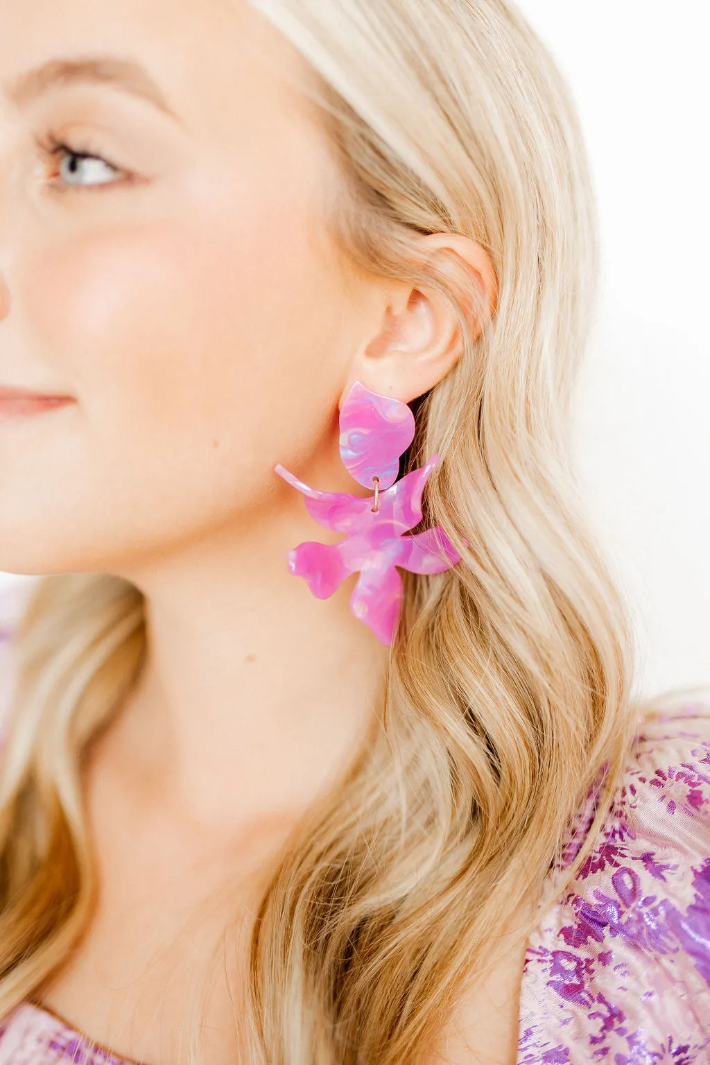 Flora Statement Earrings - Orchid Purple sold by Buddy Love product image thumbnail 2