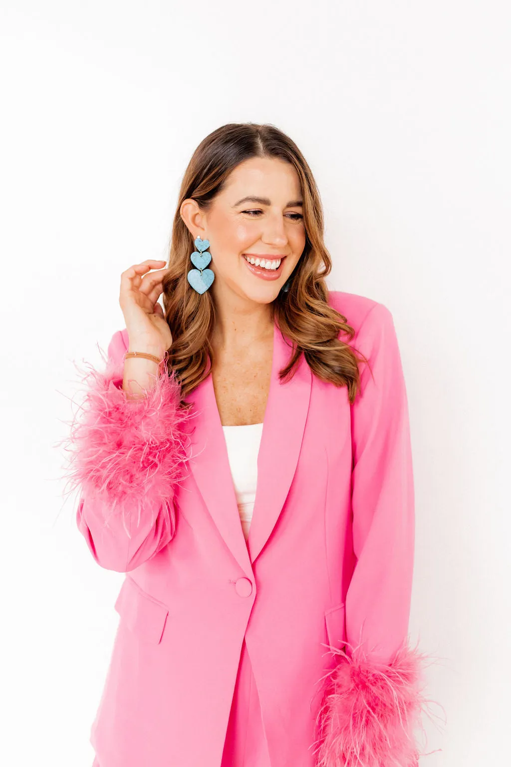 Penny Heart Drop Statement Earring - Turquoise sold by Buddy Love product image thumbnail 3