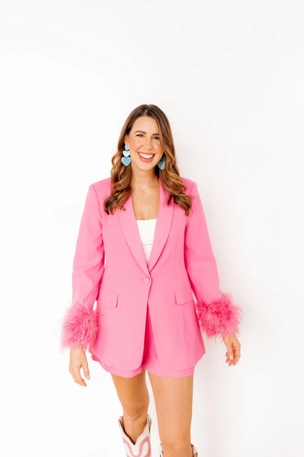 Penny Heart Drop Statement Earring - Turquoise sold by Buddy Love product image thumbnail 4