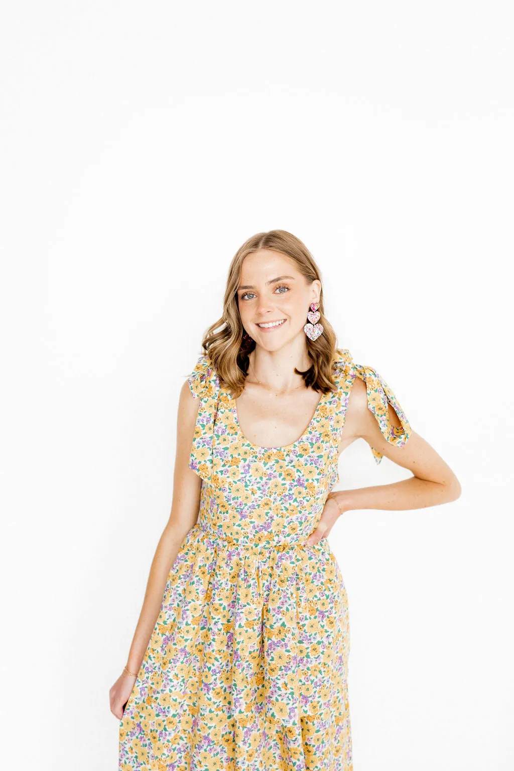 Penny Heart Drop Statement Earring - Pink Birthday Confetti sold by Buddy Love product image thumbnail 4