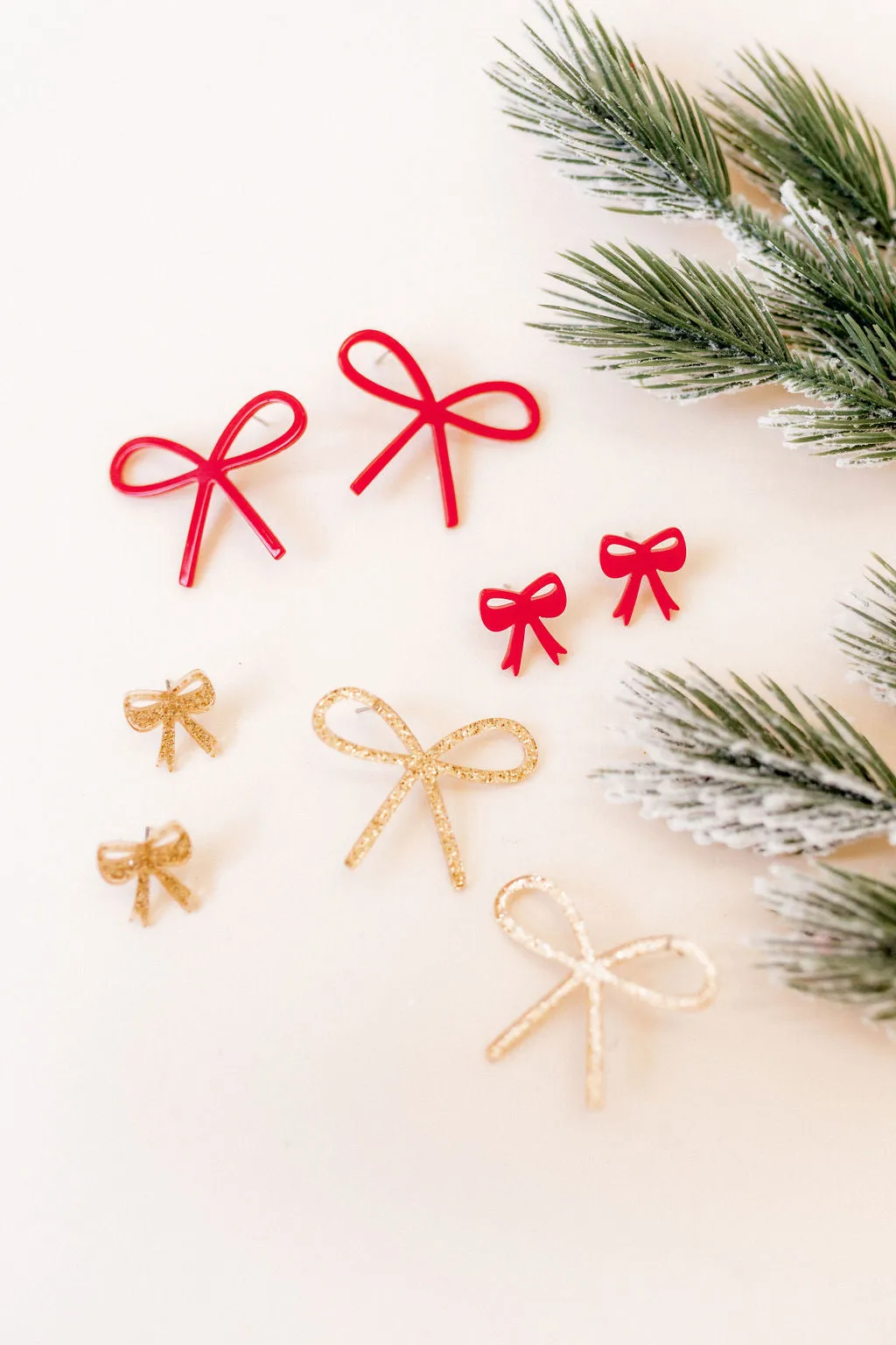 Lola Bow Earrings - Gold Glitter sold by Buddy Love product image thumbnail 3