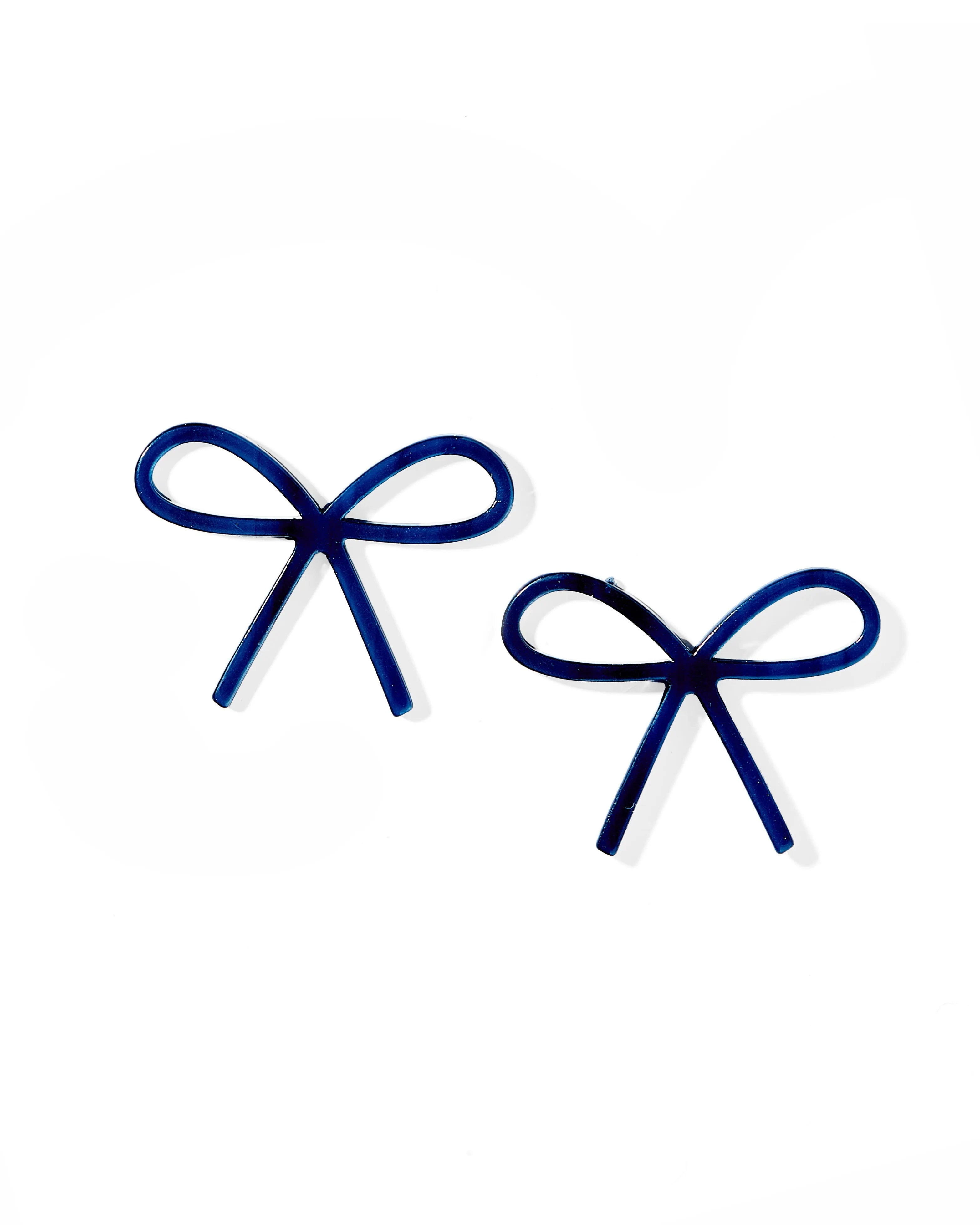 Lola Bow Earrings - Navy sold by Buddy Love