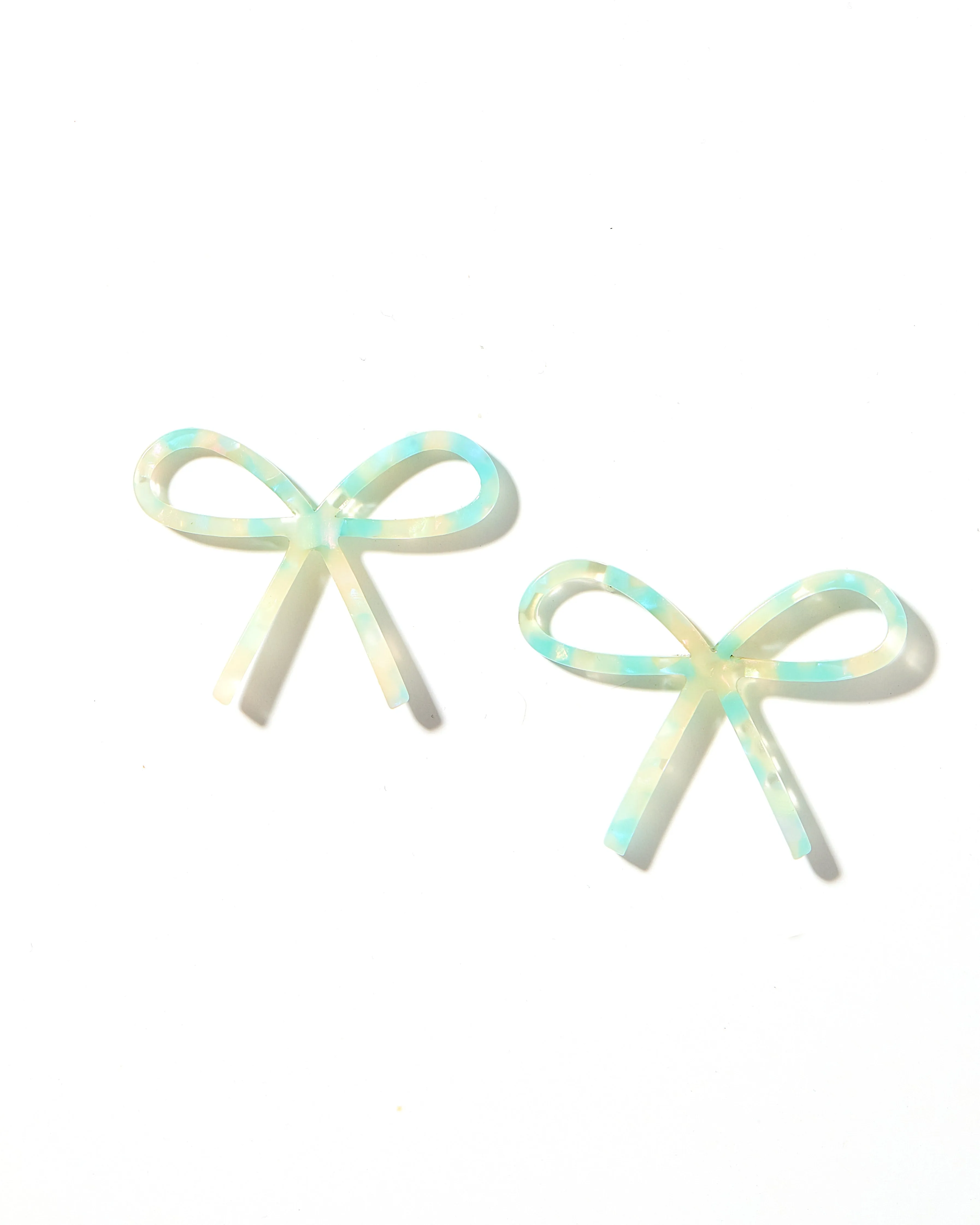 Lola Bow Earrings - Teal Sprinkles sold by Buddy Love