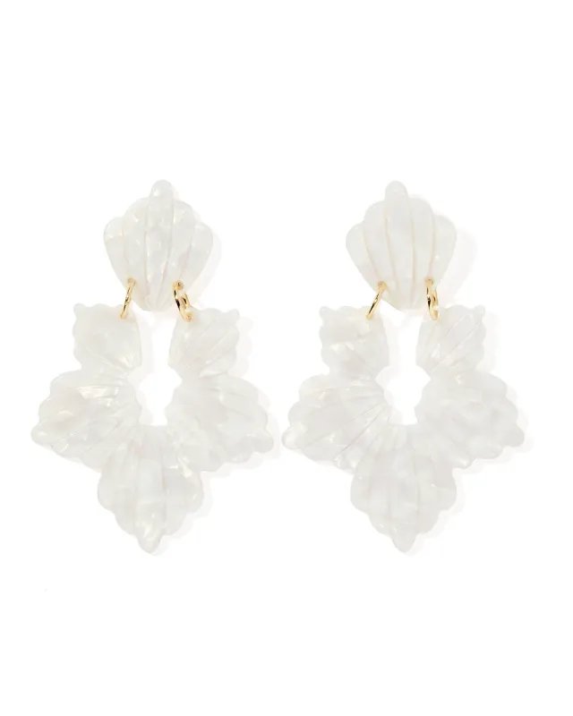 Michelle Statement Earring - Pearl White sold by Buddy Love