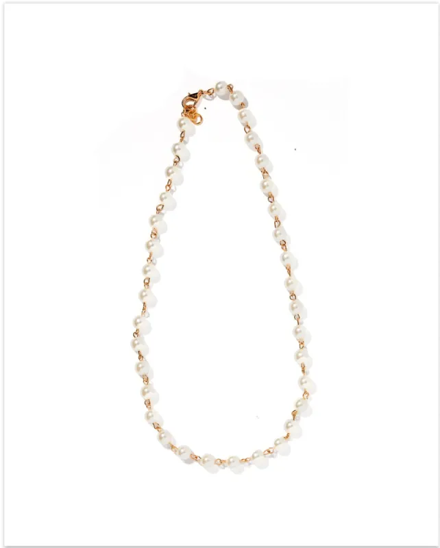 Logan Gold Pearl Necklace sold by Buddy Love