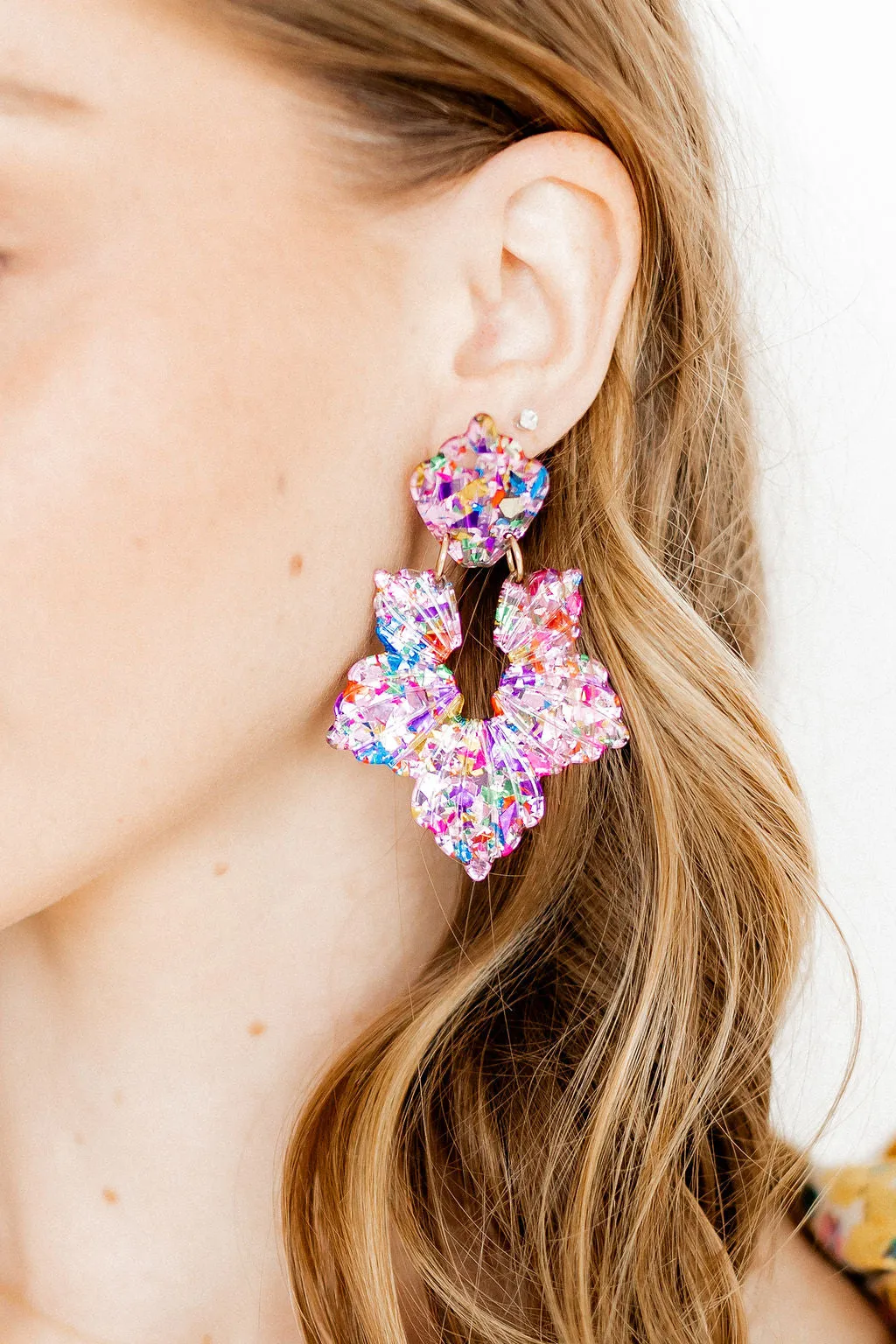 Michelle Statement Earring - Pink Birthday Confetti sold by Buddy Love product image thumbnail 2