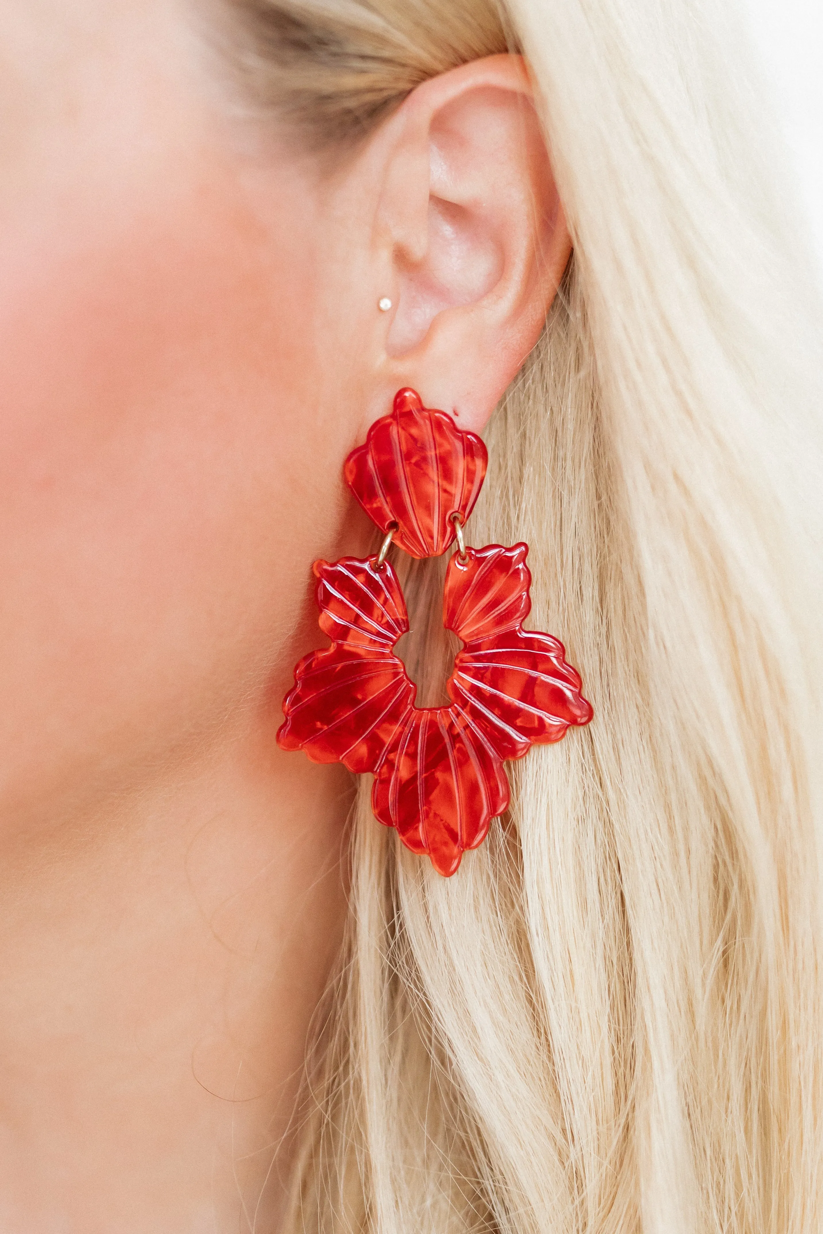 Michelle Statement Earring - Pearlized Red sold by Buddy Love product image thumbnail 2