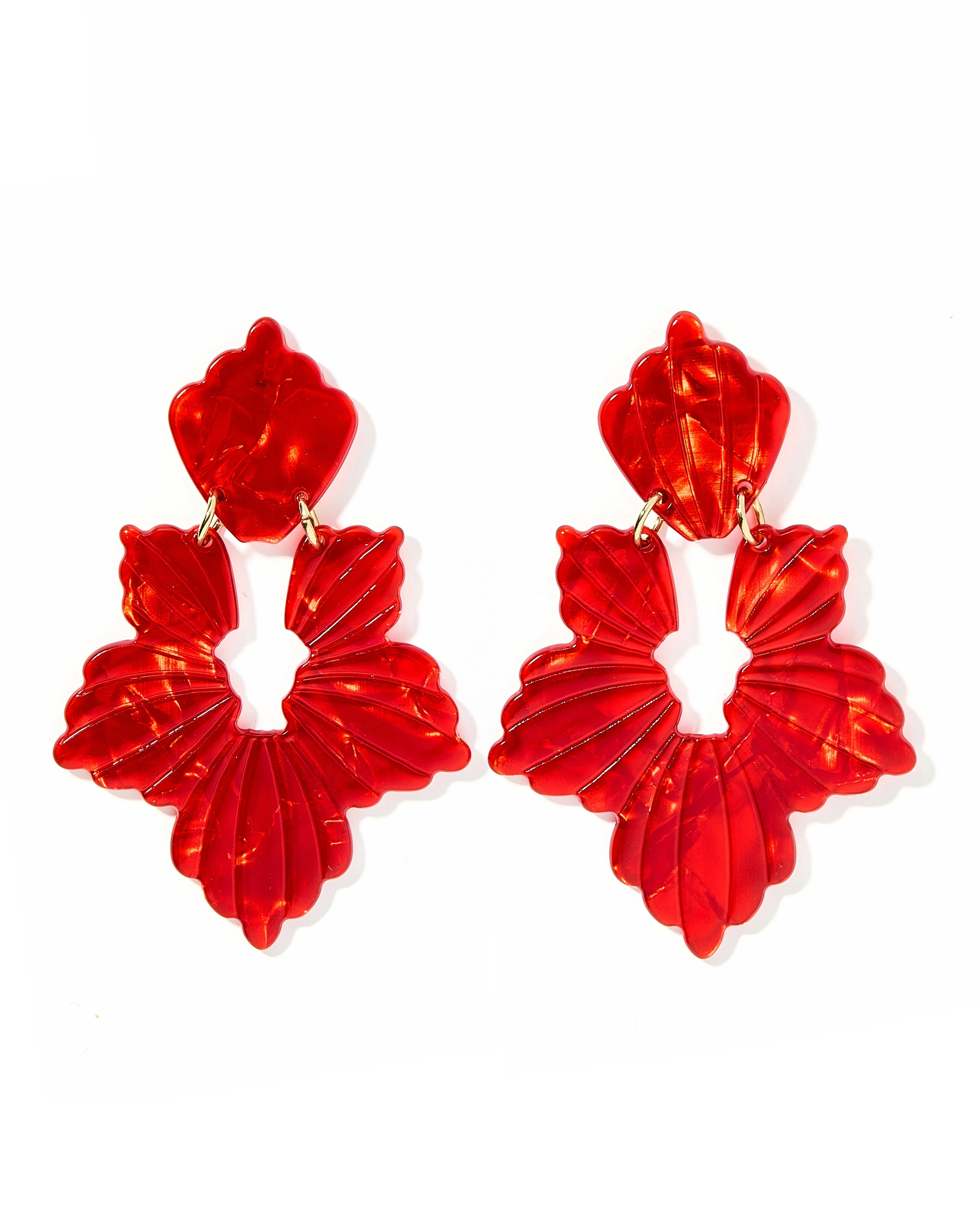 Michelle Statement Earring - Pearlized Red sold by Buddy Love