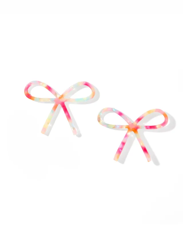 Lola Bow Earrings - Pink Sprinkles sold by Buddy Love