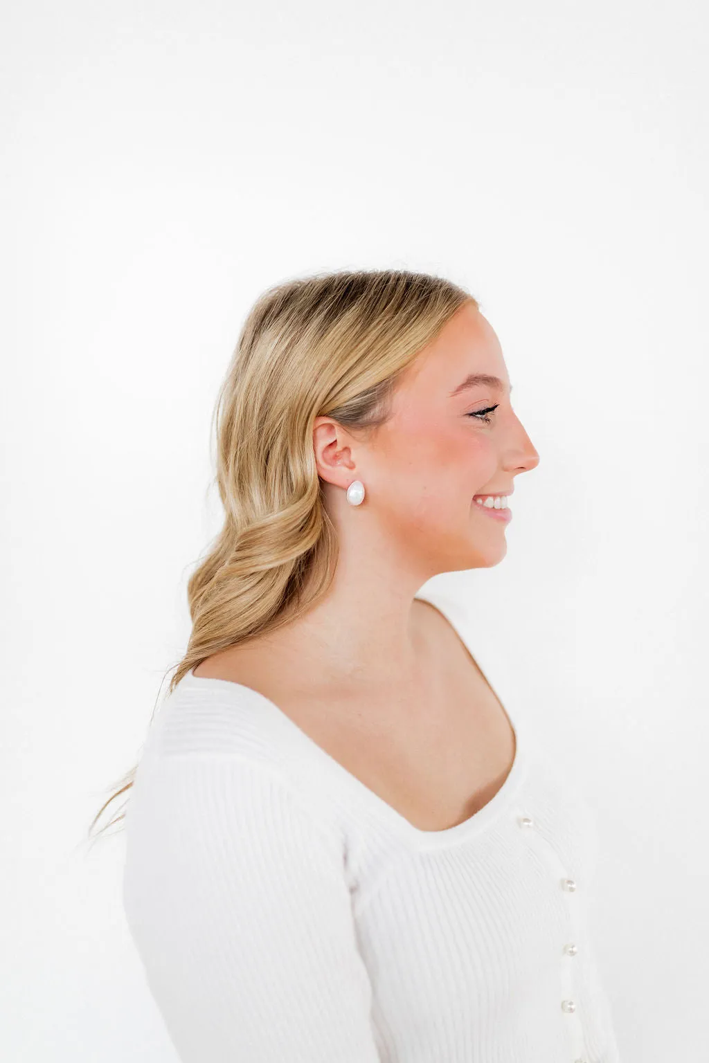 Monica Pearl Stainless Steel Earring sold by Buddy Love product image thumbnail 3