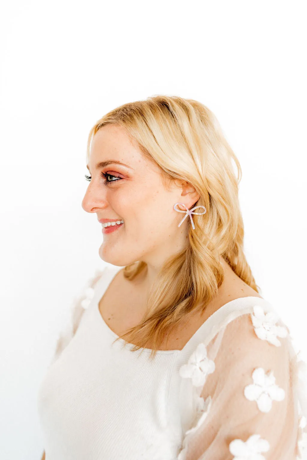 Lola Bow Earrings - Purple Sprinkles sold by Buddy Love product image thumbnail 3