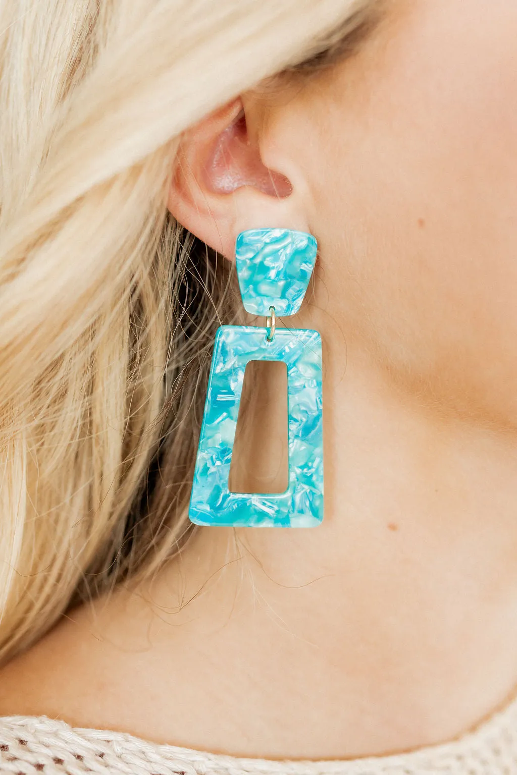 Kennedy Statement Earring - Atlantis Teal sold by Buddy Love product image thumbnail 2
