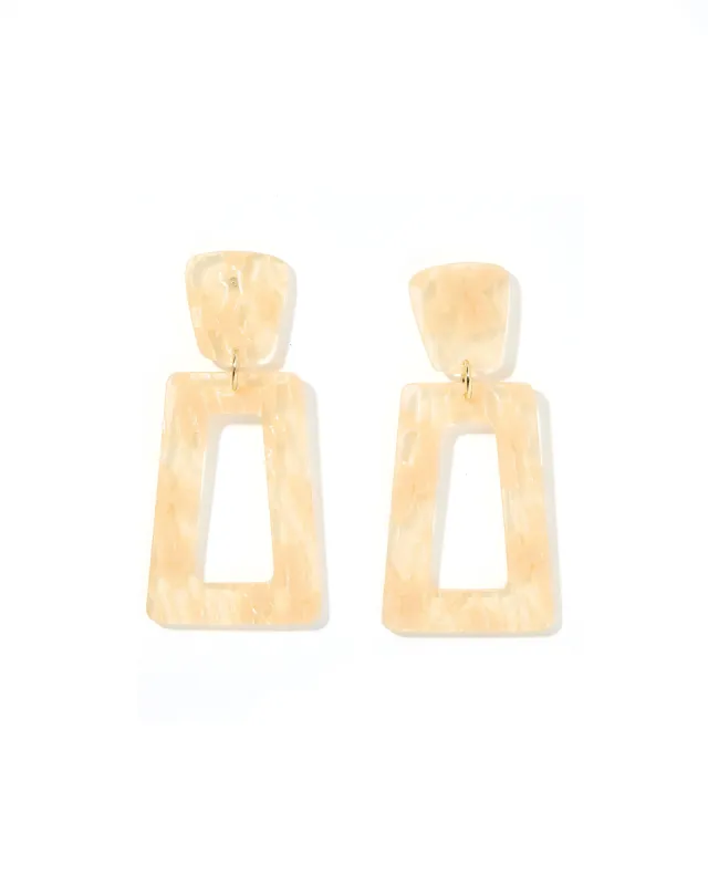 Kennedy Statement Earring - Champagne Checkered made by Buddy Love