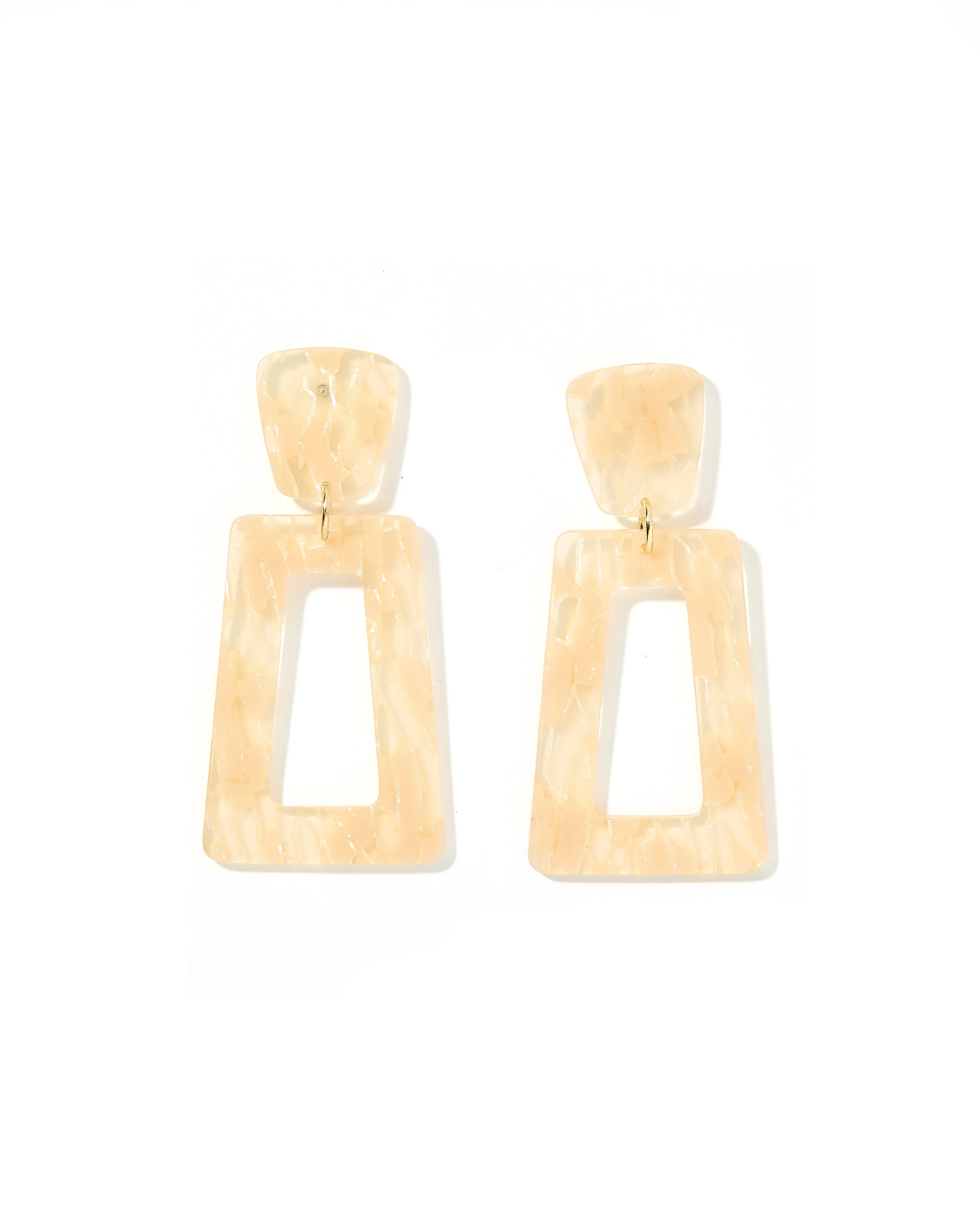 Kennedy Statement Earring - Champagne Checkered sold by Buddy Love