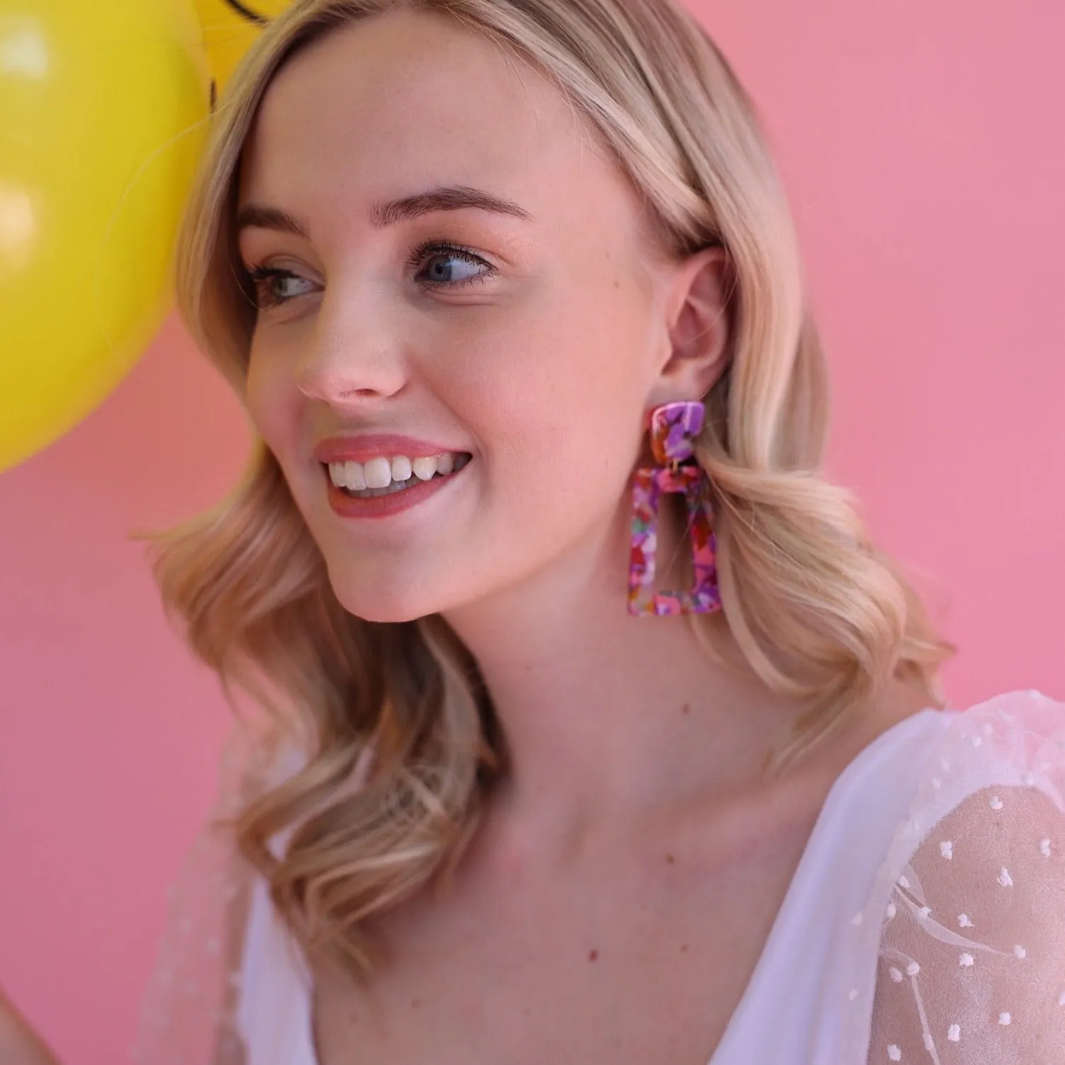 Kennedy Statement Earring - Pink Multi sold by Buddy Love product image thumbnail 5