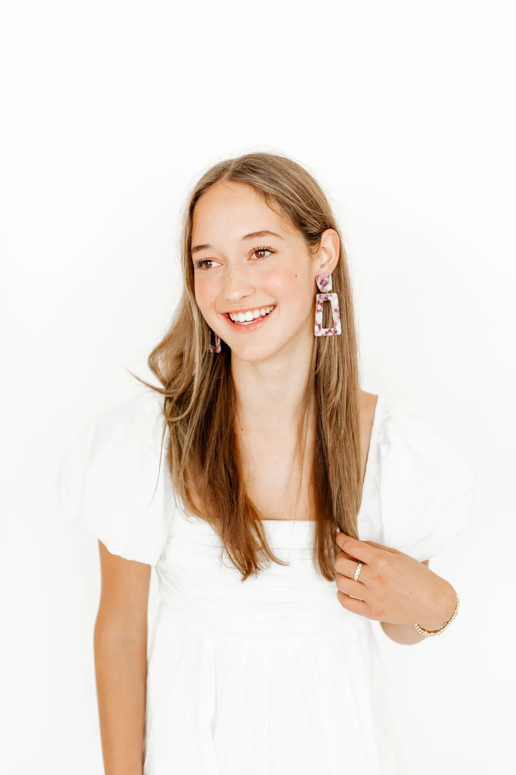 Kennedy Statement Earring - Maroon Camo sold by Buddy Love product image thumbnail 4