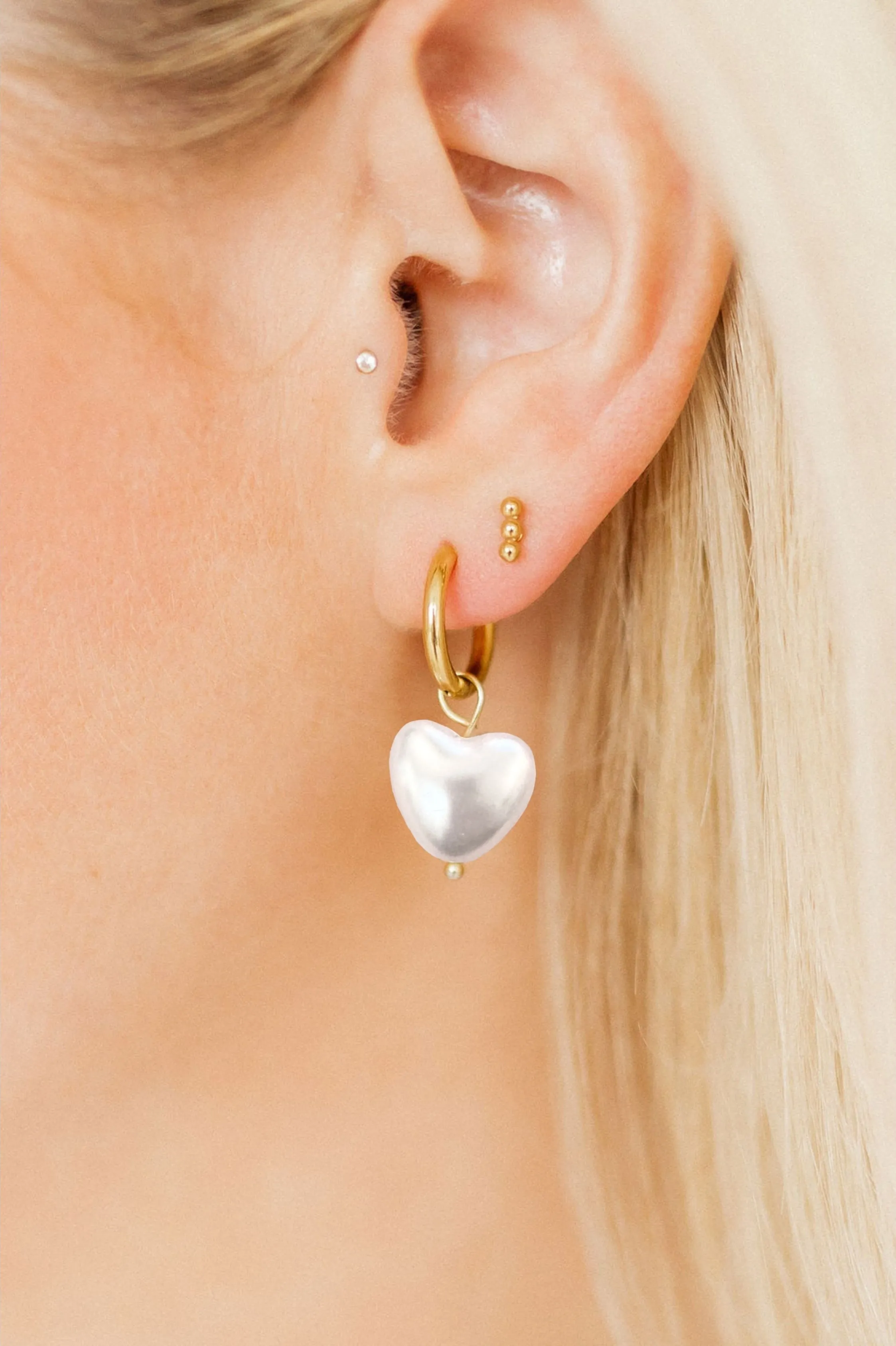 Willa Pearl Heart Hoop Earring sold by Buddy Love product image thumbnail 2