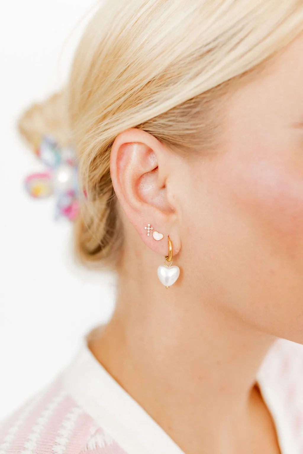 Willa Pearl Heart Hoop Earring sold by Buddy Love product image thumbnail 4