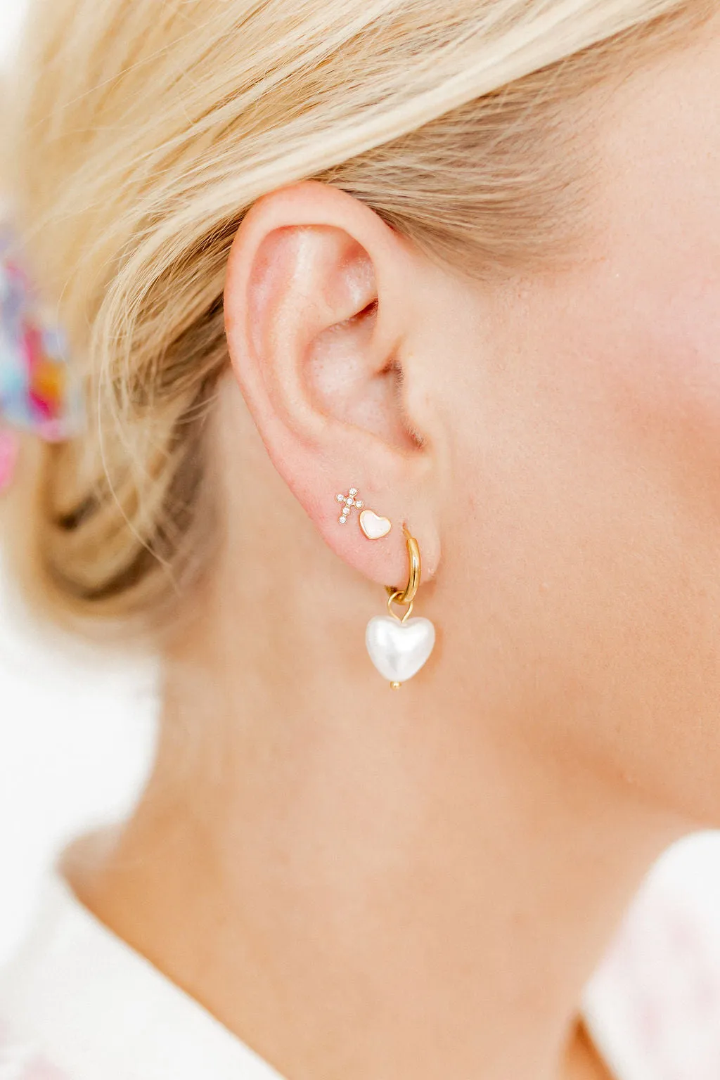 Willa Pearl Heart Hoop Earring sold by Buddy Love product image thumbnail 3