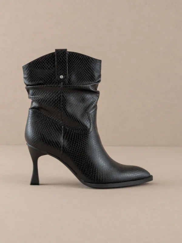 The Jolene | Black Kitten Heeled Western Boot sold by Buddy Love