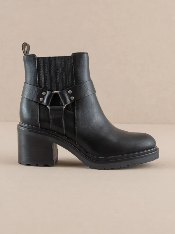 The Jayden | Black Motorcycle Bootie sold by Buddy Love