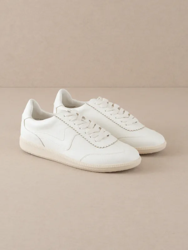 The Kyla | White Classic Low Top Sneakers sold by Buddy Love