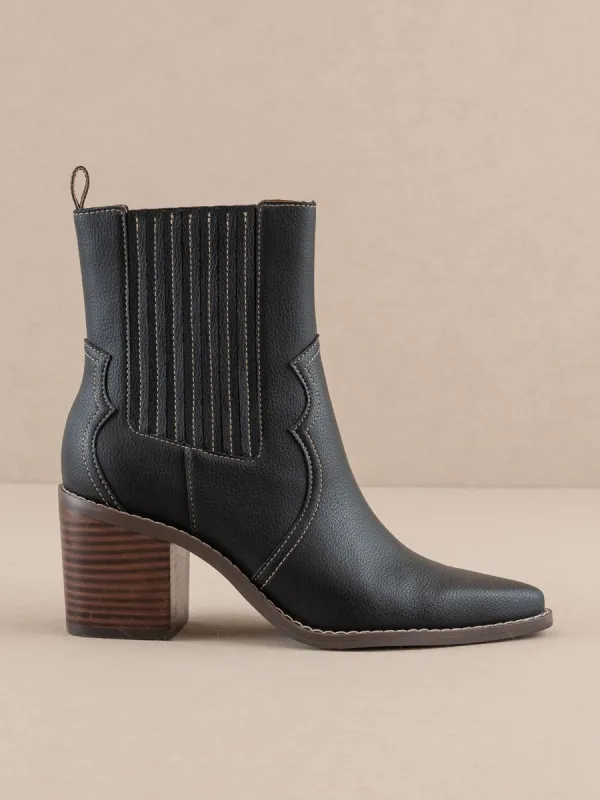 The Addison | Black Perfectly Paneled Western Boot sold by Buddy Love