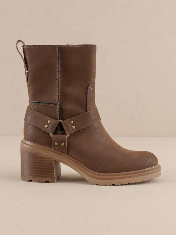 The Clyde | Coffee Moto Inspired Ankle Boot sold by Buddy Love