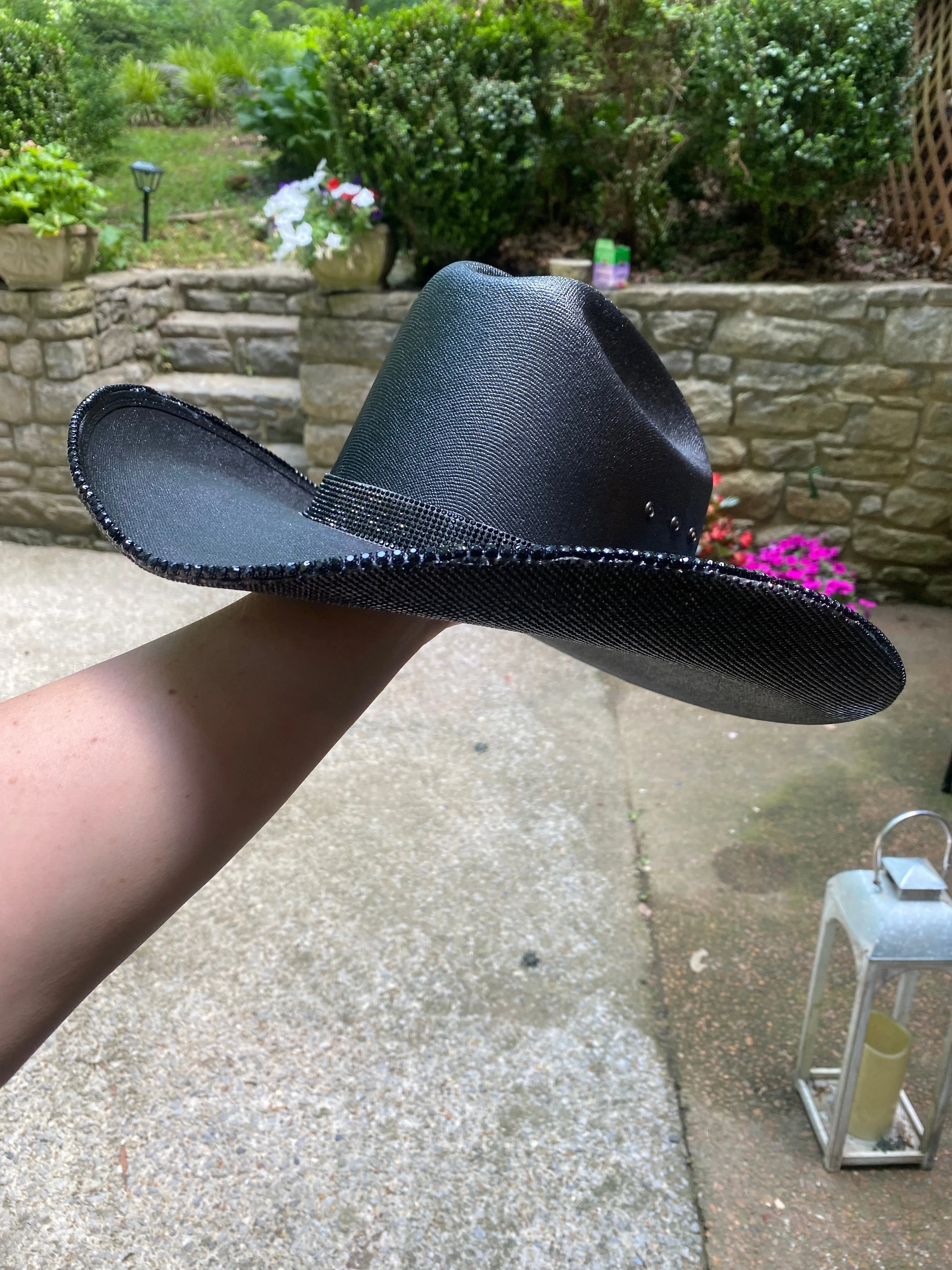 Blacked Out Rhinestone Cowgirl Hat - Underneath Only sold by Buddy Love