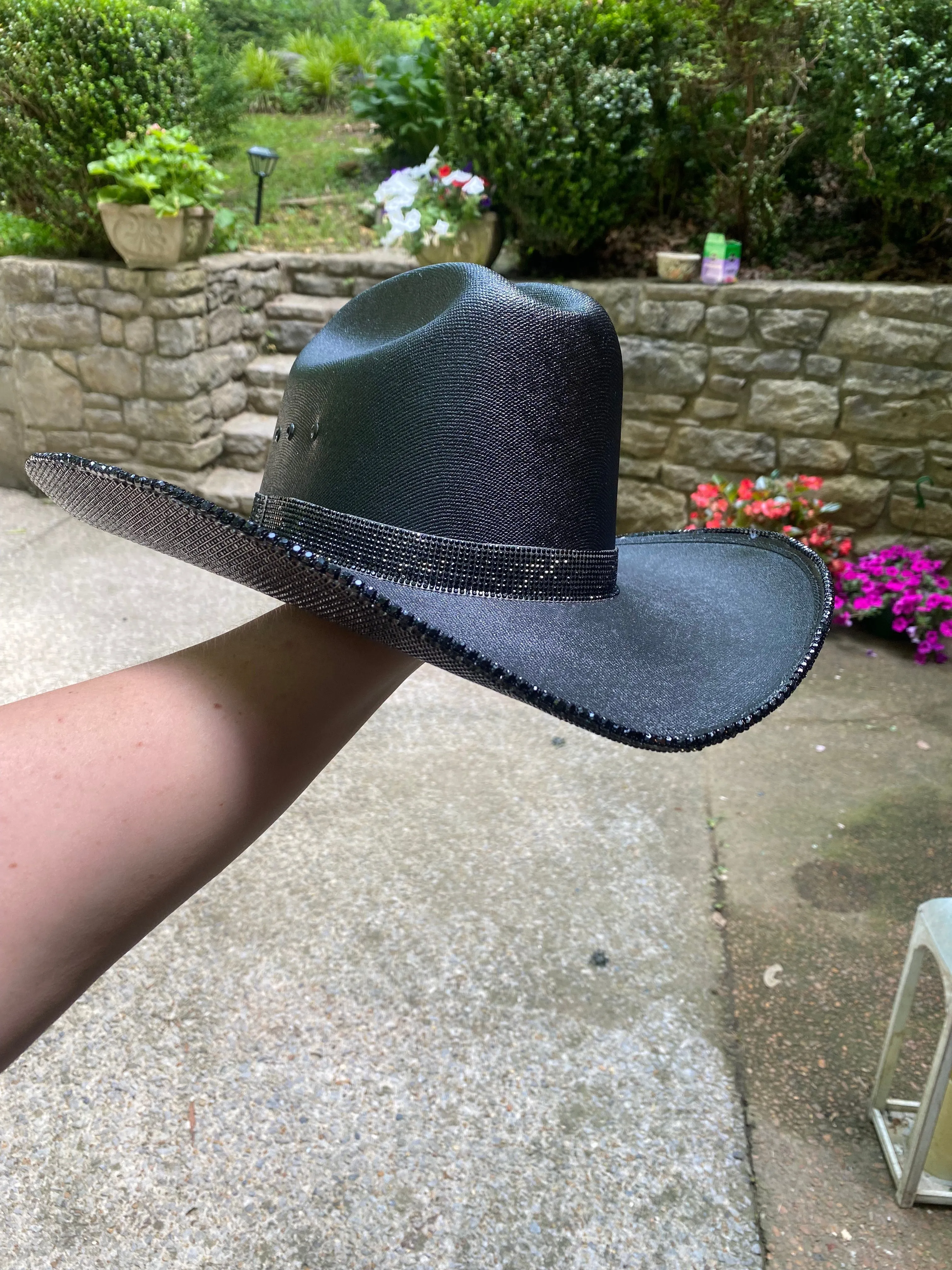 Blacked Out Rhinestone Cowgirl Hat - Underneath Only sold by Buddy Love product image thumbnail 3