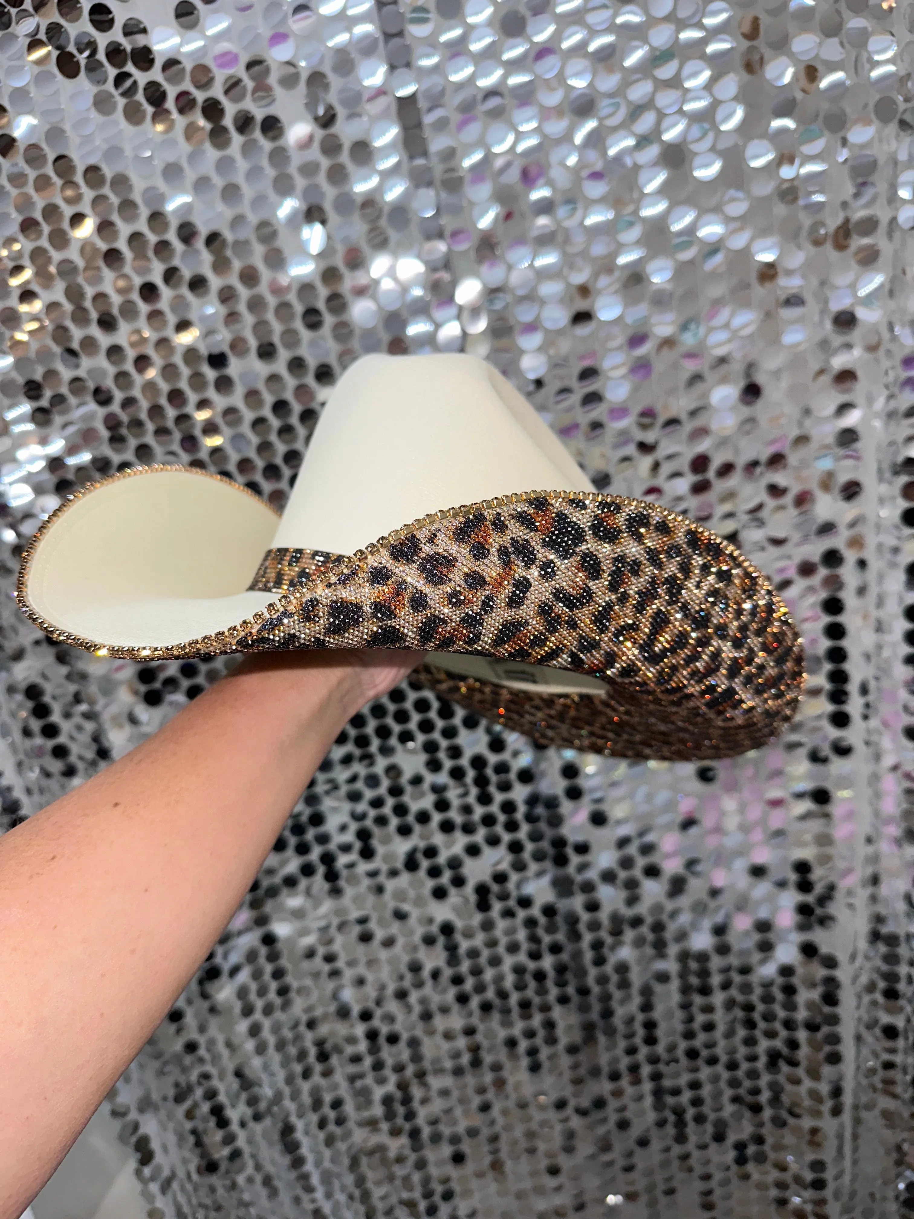 Sand and Leopard Square Style Cowgirl Hat sold by Buddy Love product image thumbnail 4