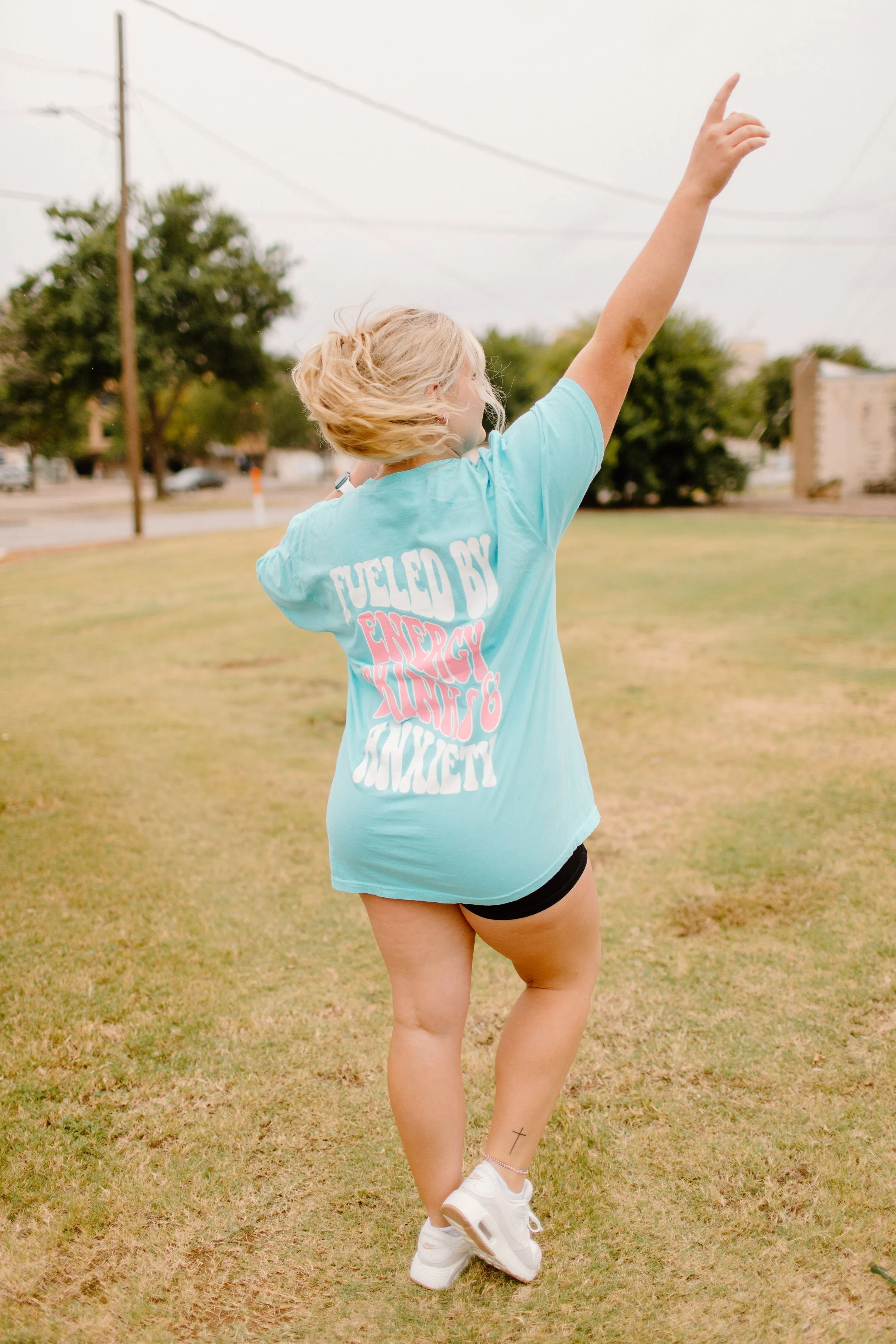 Fueled By Energy Drinks and Anxiety Graphic Tee sold by Buddy Love product image thumbnail 5