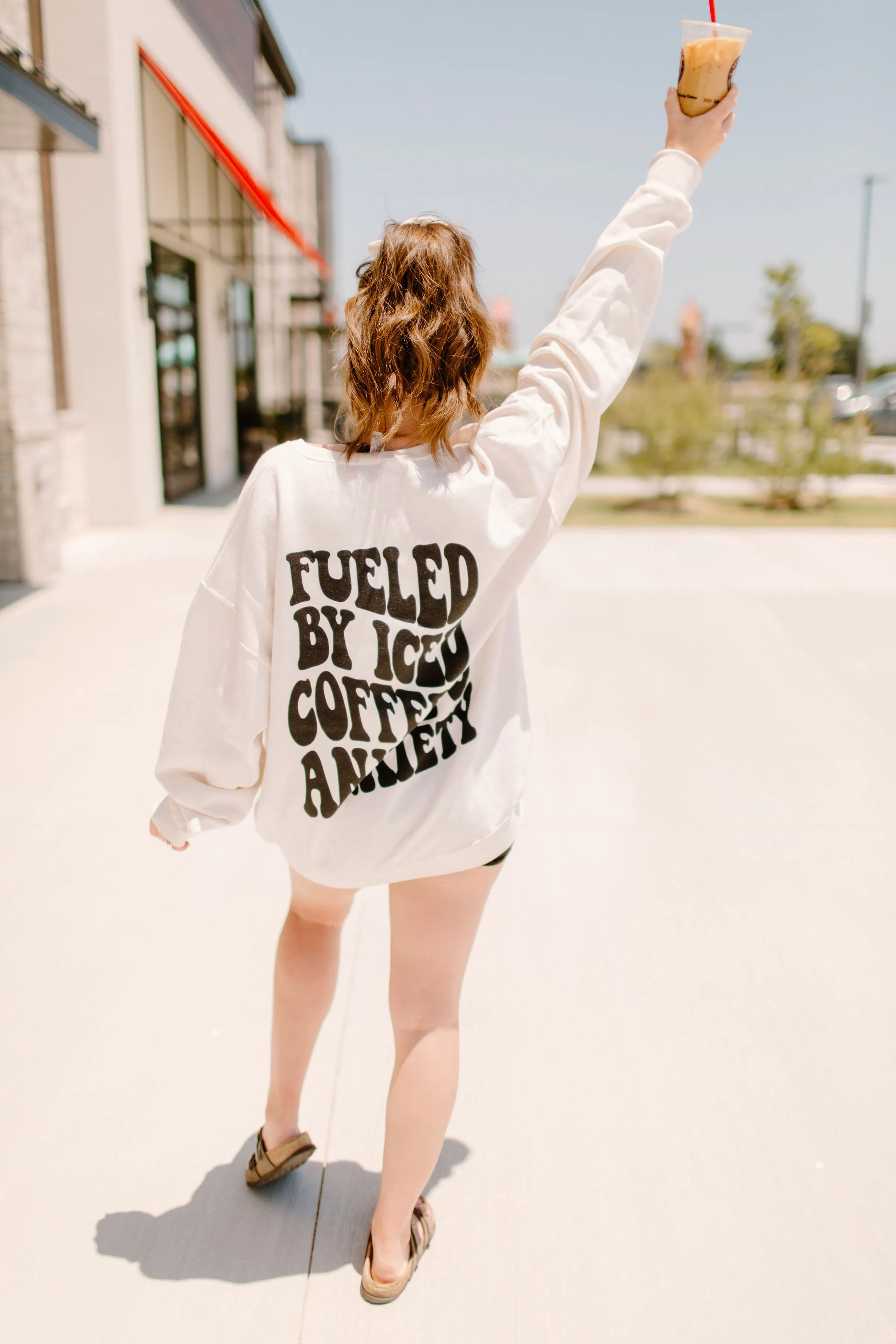 Fueled by iced coffee and anxiety Graphic Tee sold by Buddy Love product image thumbnail 2
