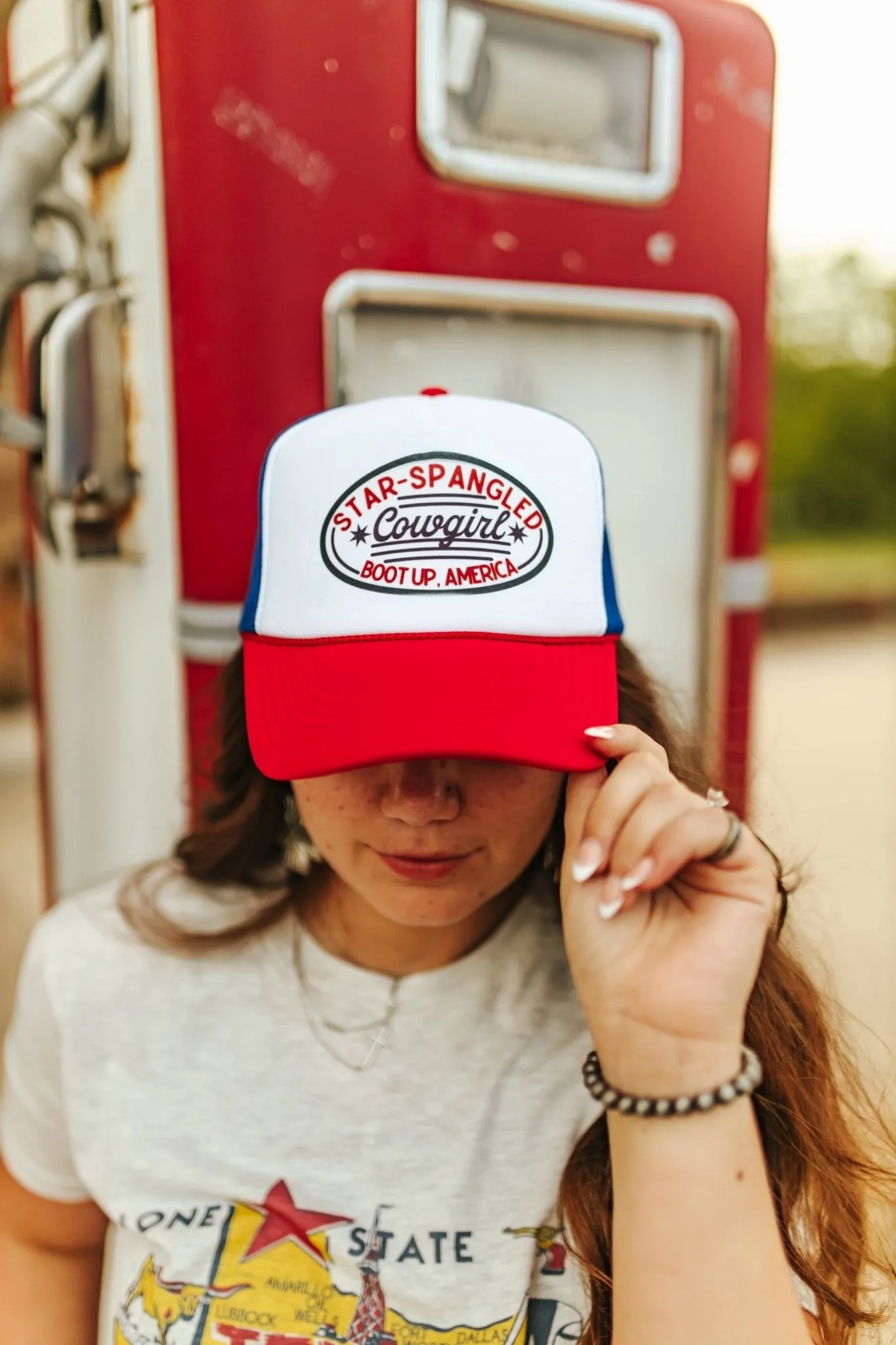 Star Spangled Cowgirl Trucker Hat sold by Buddy Love product image thumbnail 2