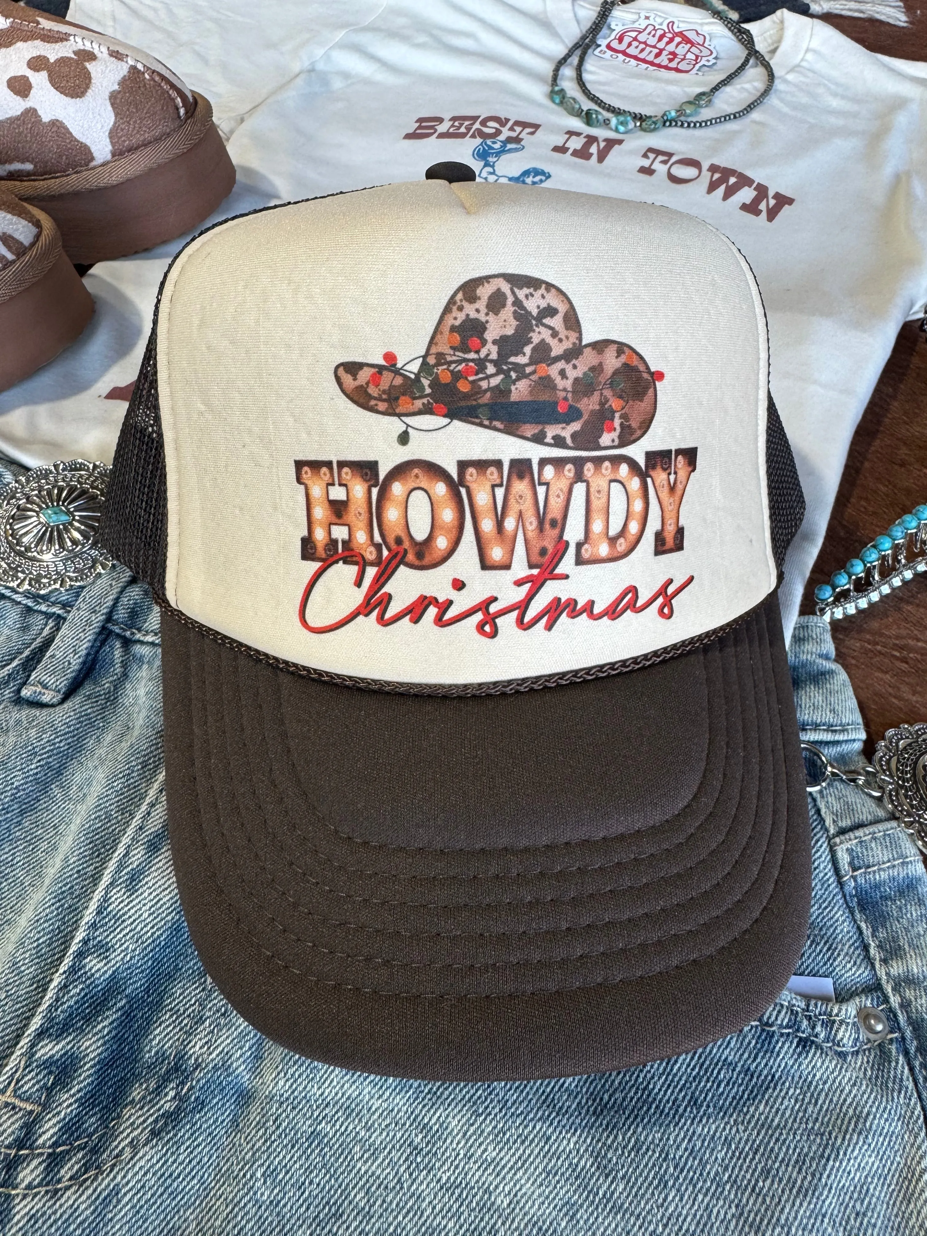 Marquee Howdy Christmas Trucker Hat sold by Buddy Love product image thumbnail 2
