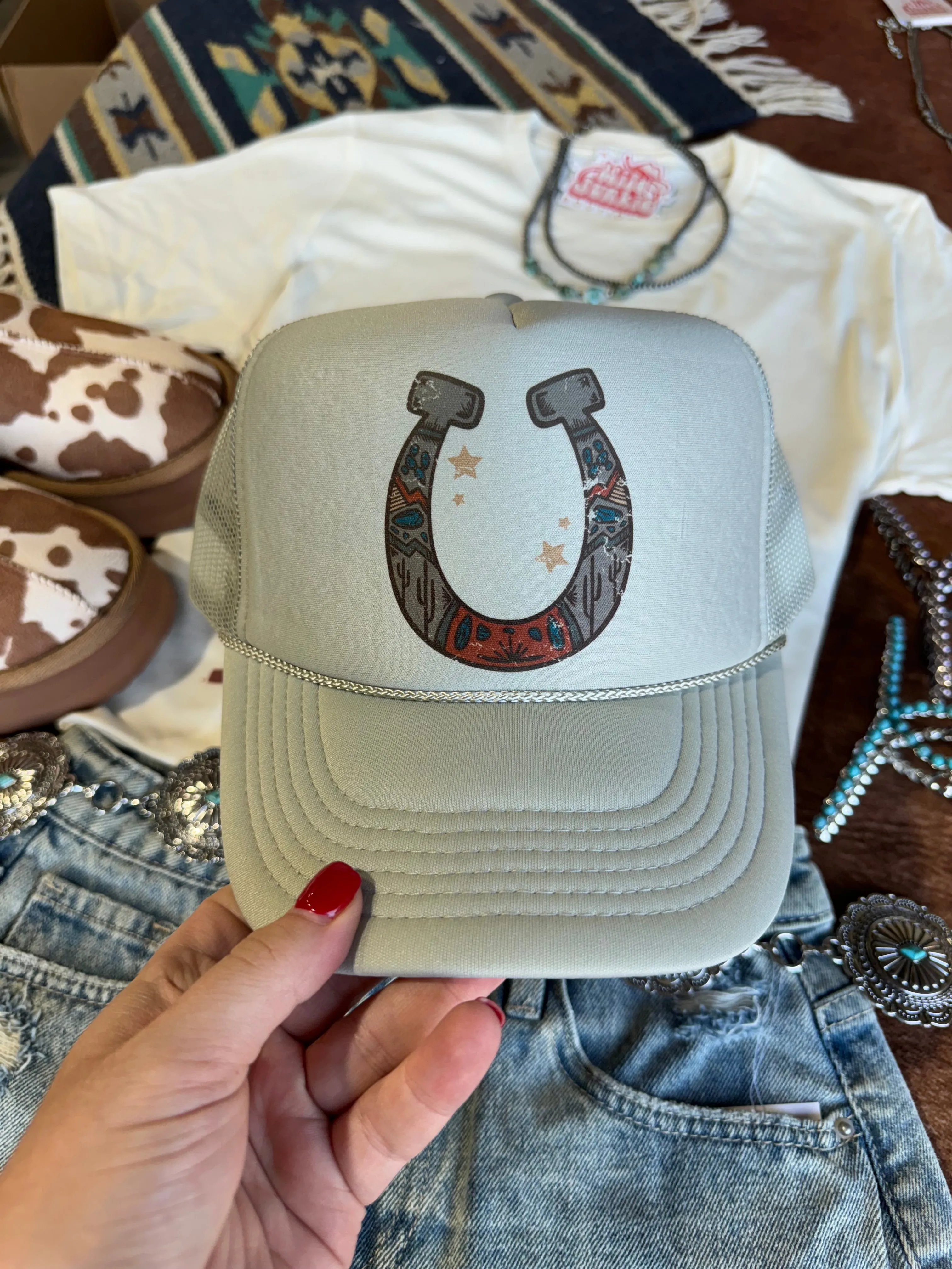 Horse Shoe Trucker Hat sold by Buddy Love product image thumbnail 2