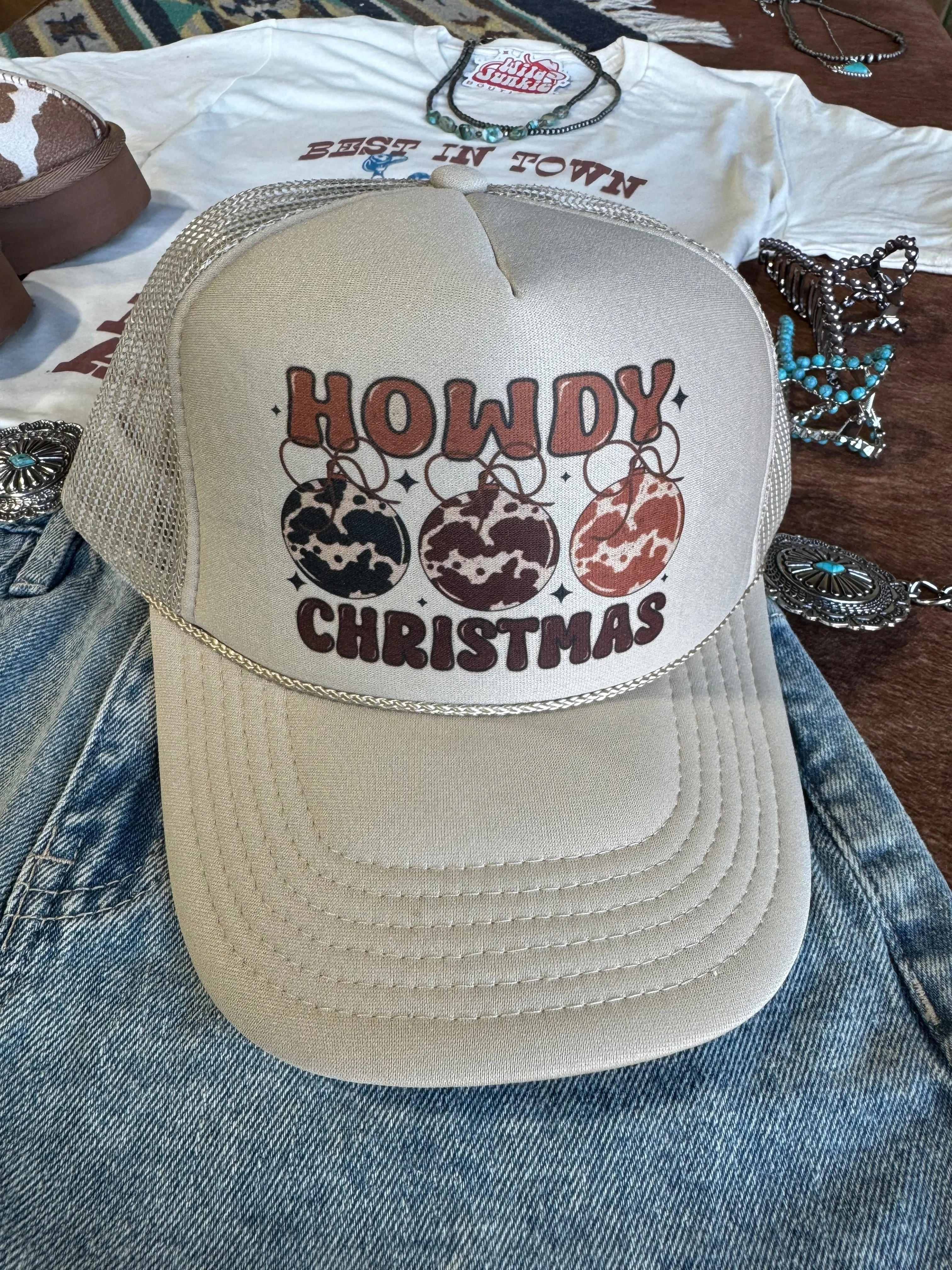 Howdy Christmas Ornaments Trucker Hat sold by Buddy Love product image thumbnail 2
