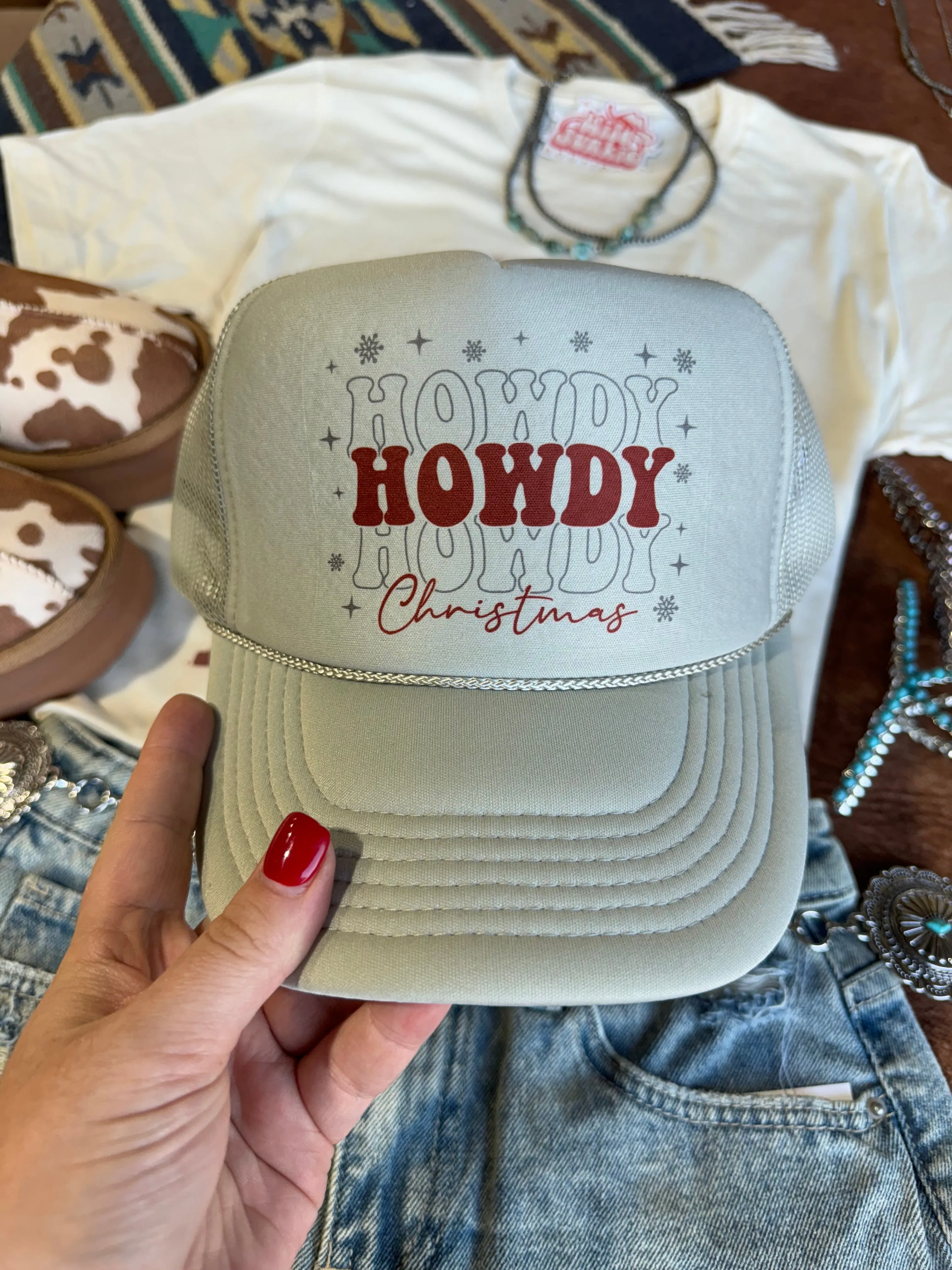 Howdy Christmas Trucker Hat sold by Buddy Love product image thumbnail 2