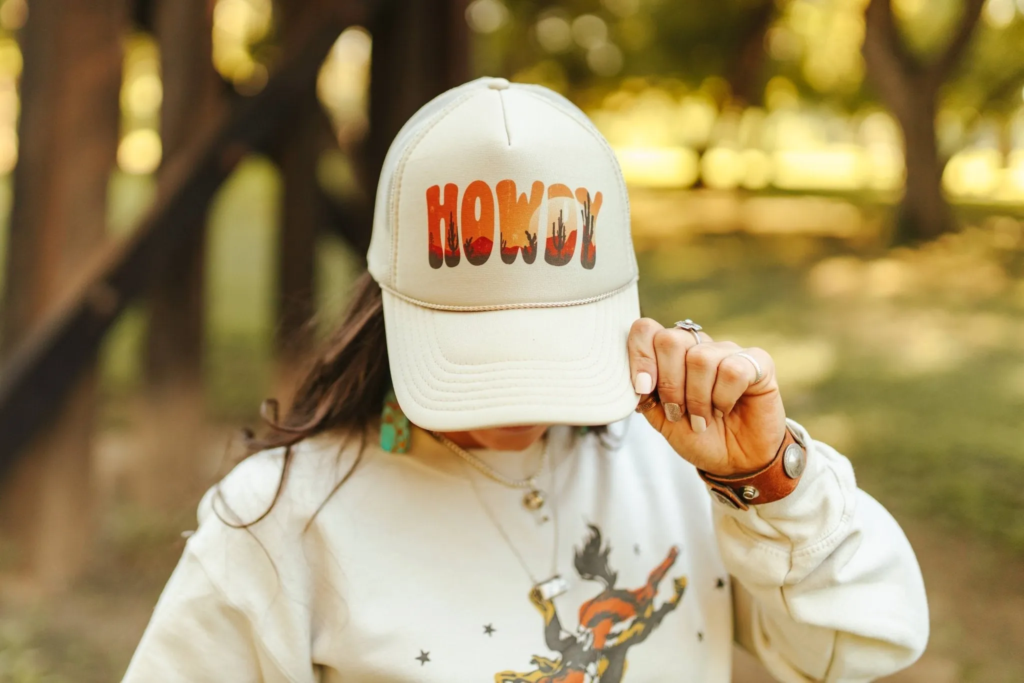 Howdy Sunset Trucker Hat sold by Buddy Love product image thumbnail 2